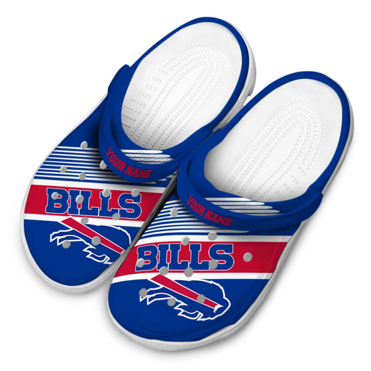 Merchidea Buffalo Bills NFL Sport Crocs Crocband Clogs Shoes Comfortable For Men Women and Kids