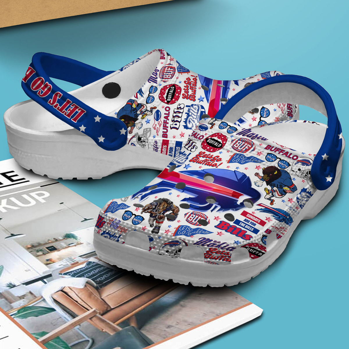 Merchidea Buffalo Bills NFL Sport Crocs Crocband Clogs Shoes Comfortable For Men Women and Kids