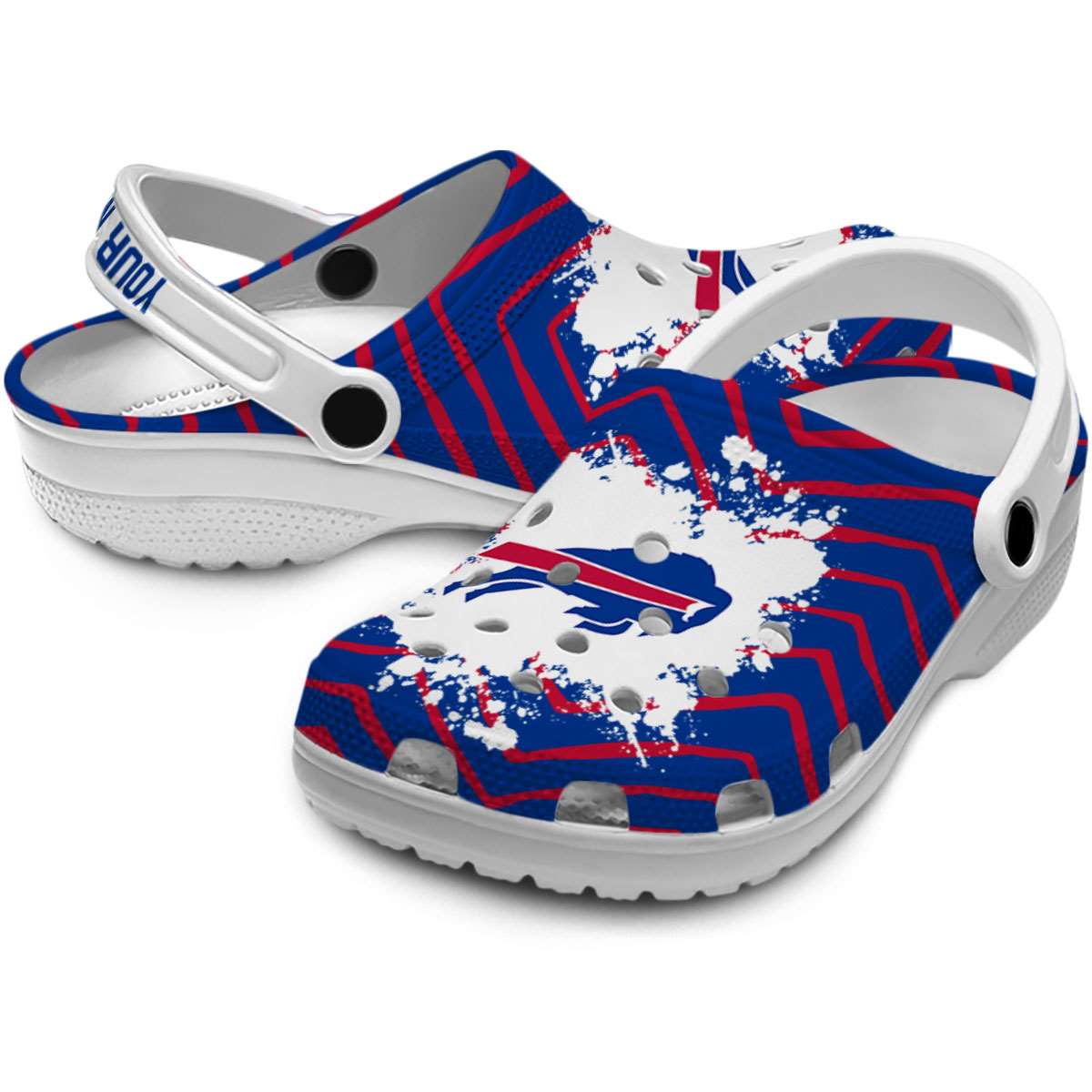 Merchidea Buffalo Bills NFL Sport Crocs Crocband Clogs Shoes Comfortable For Men Women and Kids
