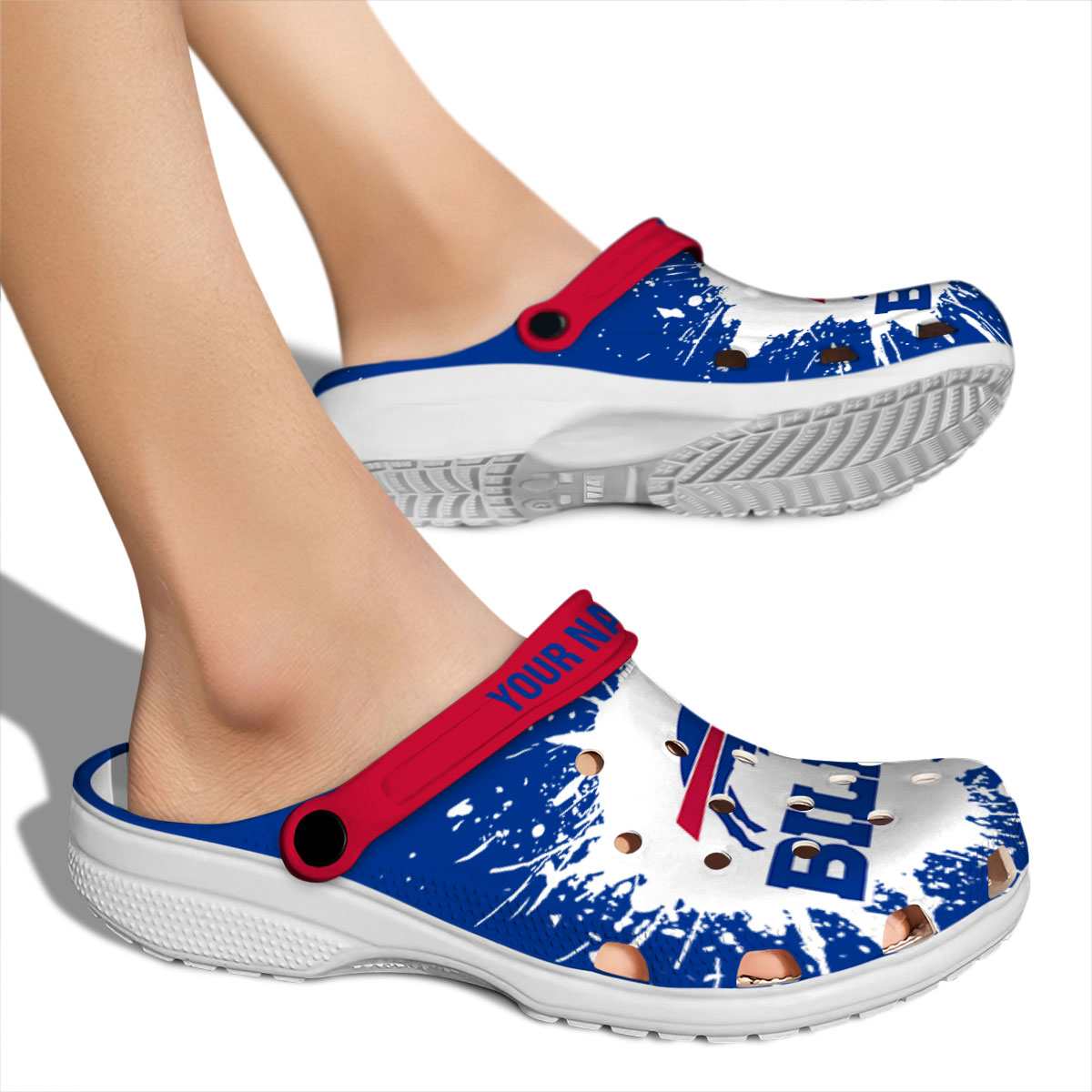 Merchidea Buffalo Bills NFL Sport Crocs Crocband Clogs Shoes Comfortable For Men Women and Kids