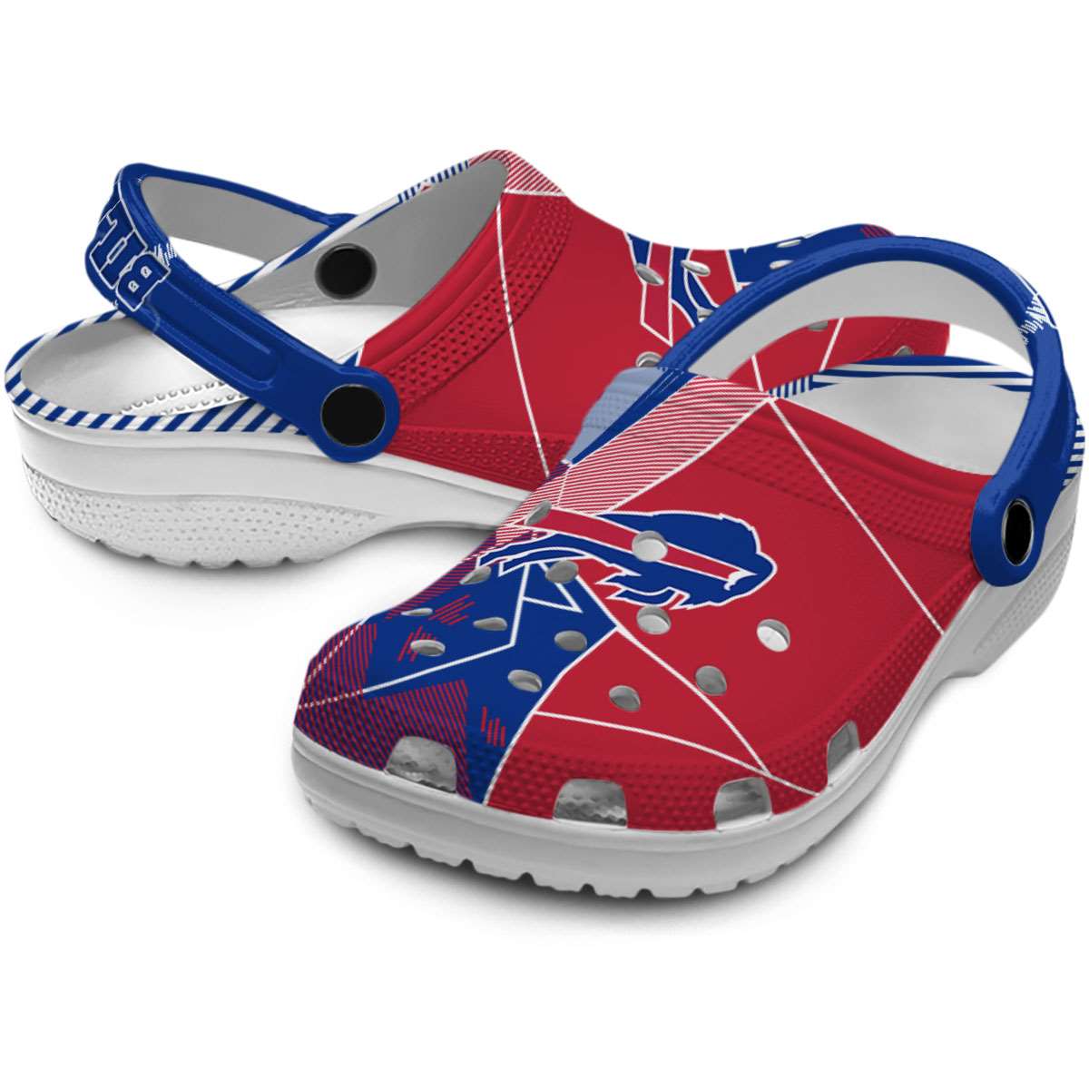 Merchidea Buffalo Bills NFL Sport Crocs Crocband Clogs Shoes Comfortable For Men Women and Kids
