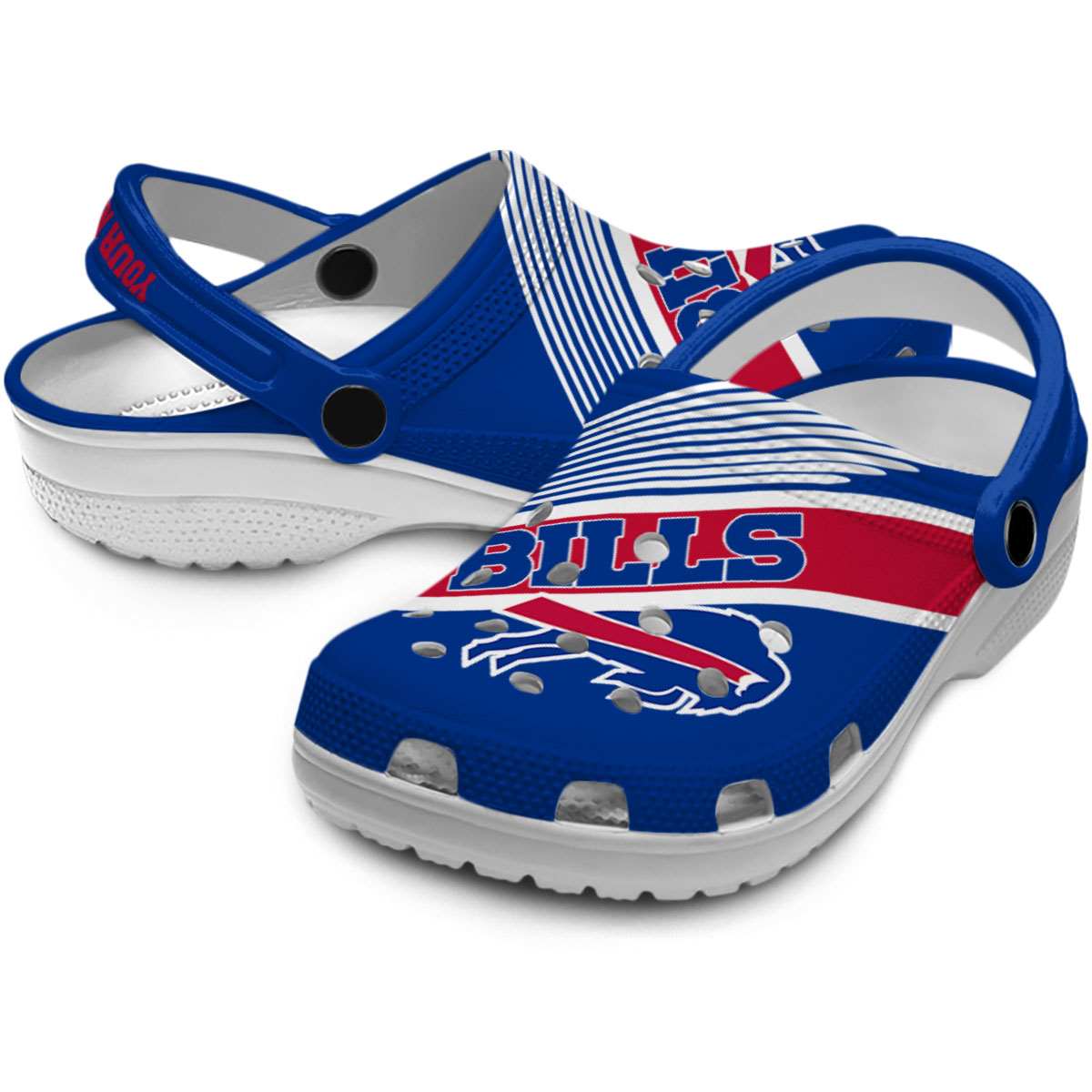 Merchidea Buffalo Bills NFL Sport Crocs Crocband Clogs Shoes Comfortable For Men Women and Kids
