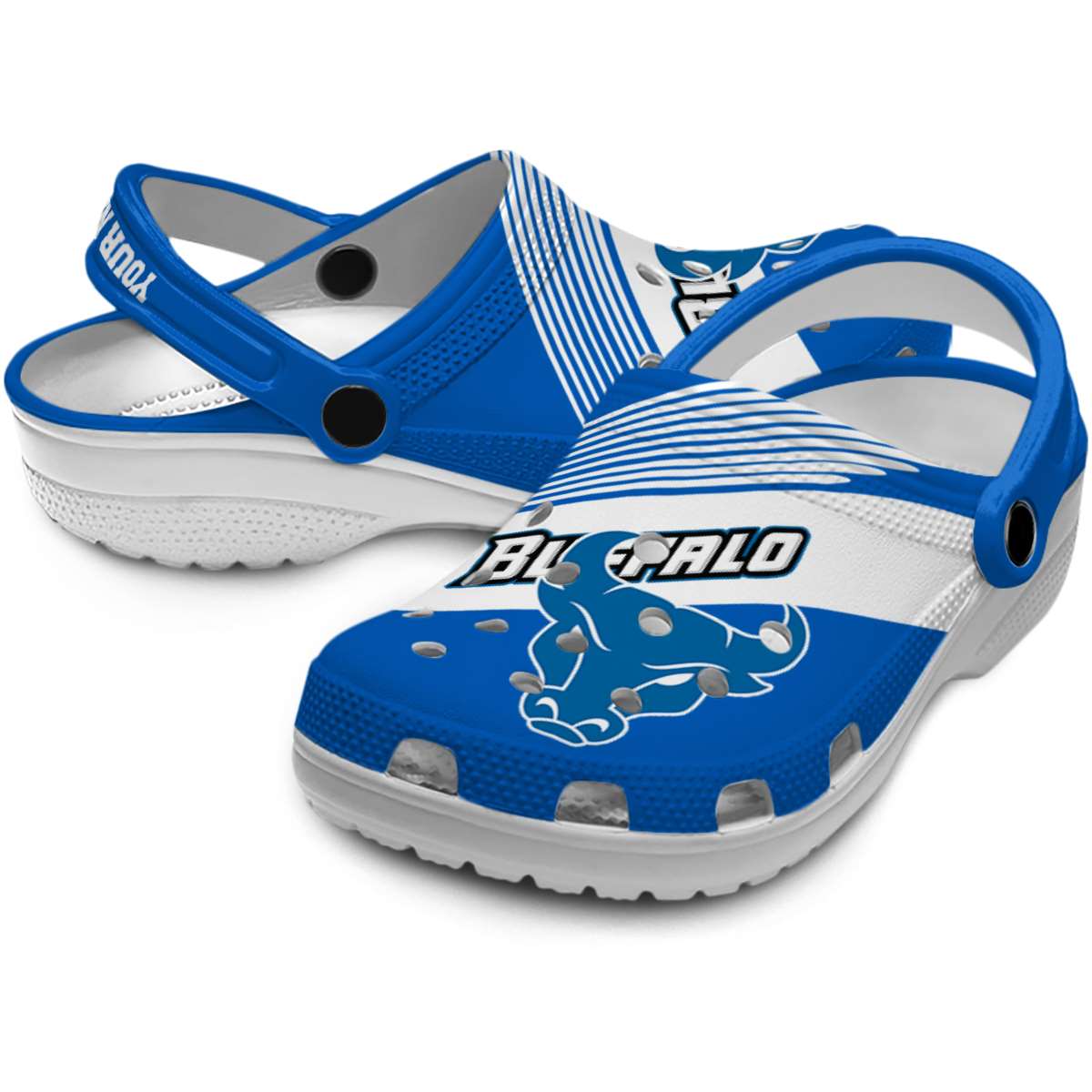 Merchidea Buffalo Bulls NCAA Sport Crocs Crocband Clogs Shoes Comfortable For Men Women and Kids
