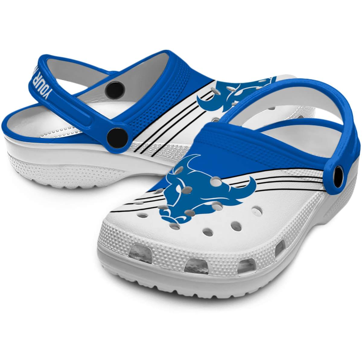 Merchidea Buffalo Bulls NCAA Sport Crocs Crocband Clogs Shoes Comfortable For Men Women and Kids