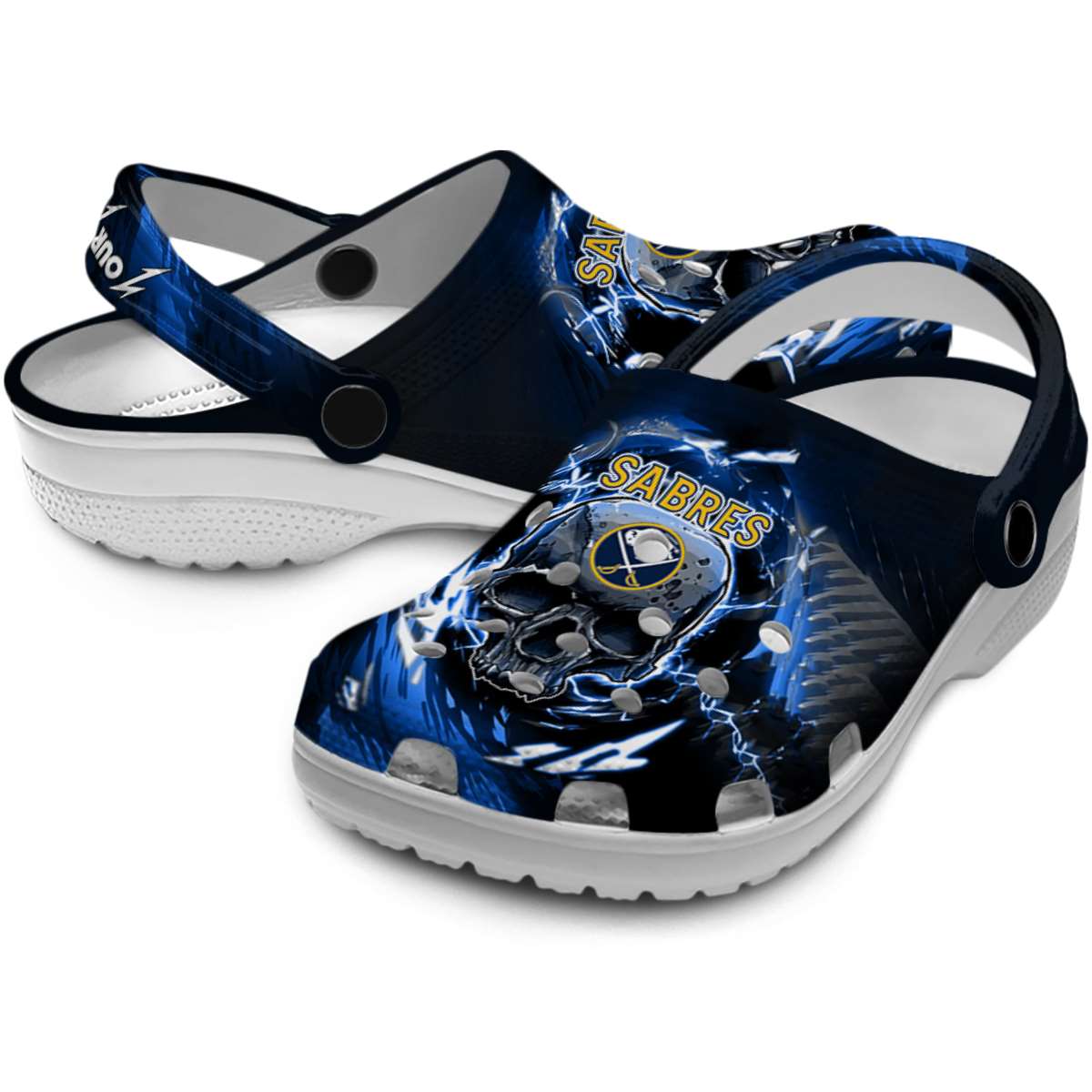 Merchidea Buffalo Sabres NHL Sport Crocs Crocband Clogs Shoes Comfortable For Men Women and Kids