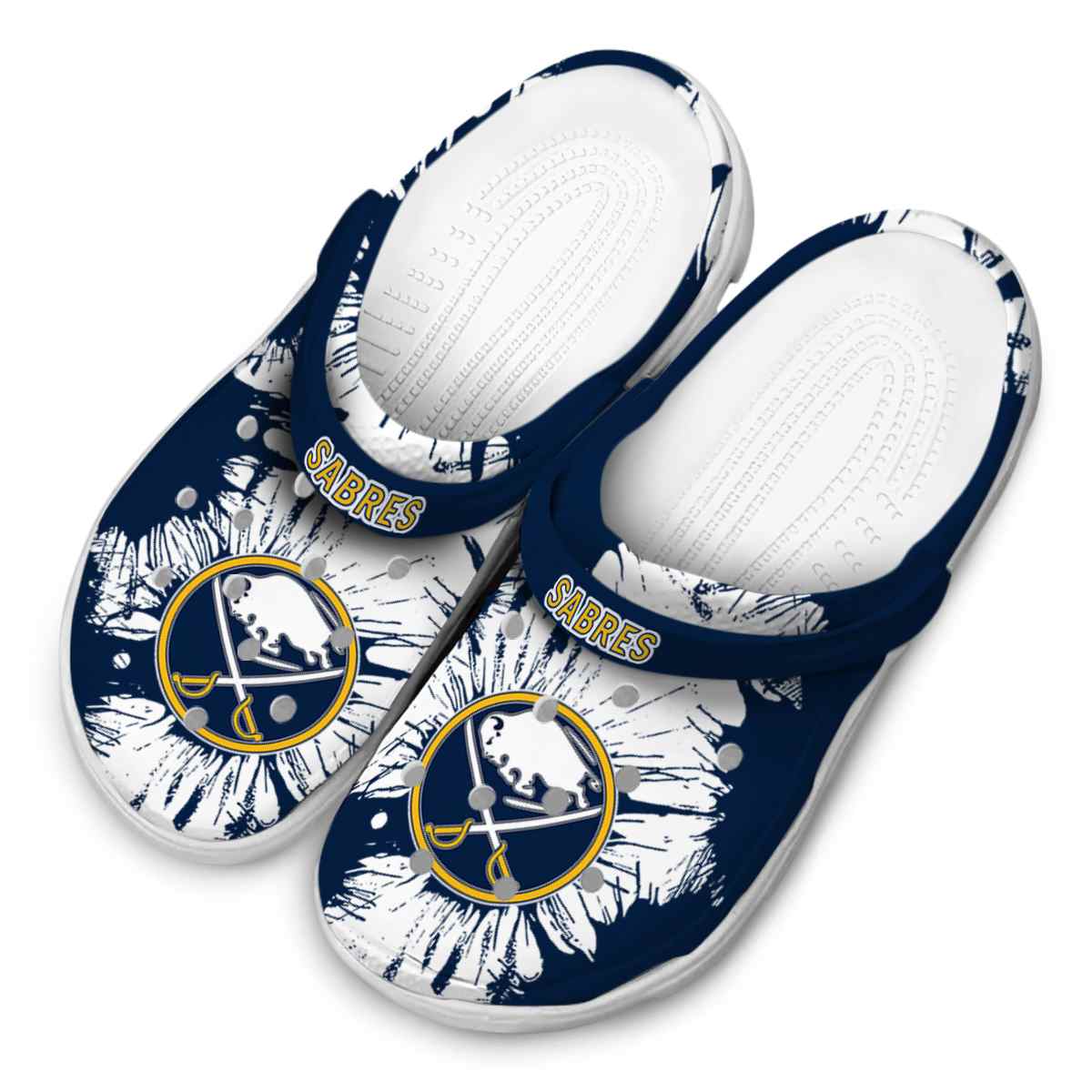 Merchidea Buffalo Sabres NHL Sport Crocs Crocband Clogs Shoes Comfortable For Men Women and Kids