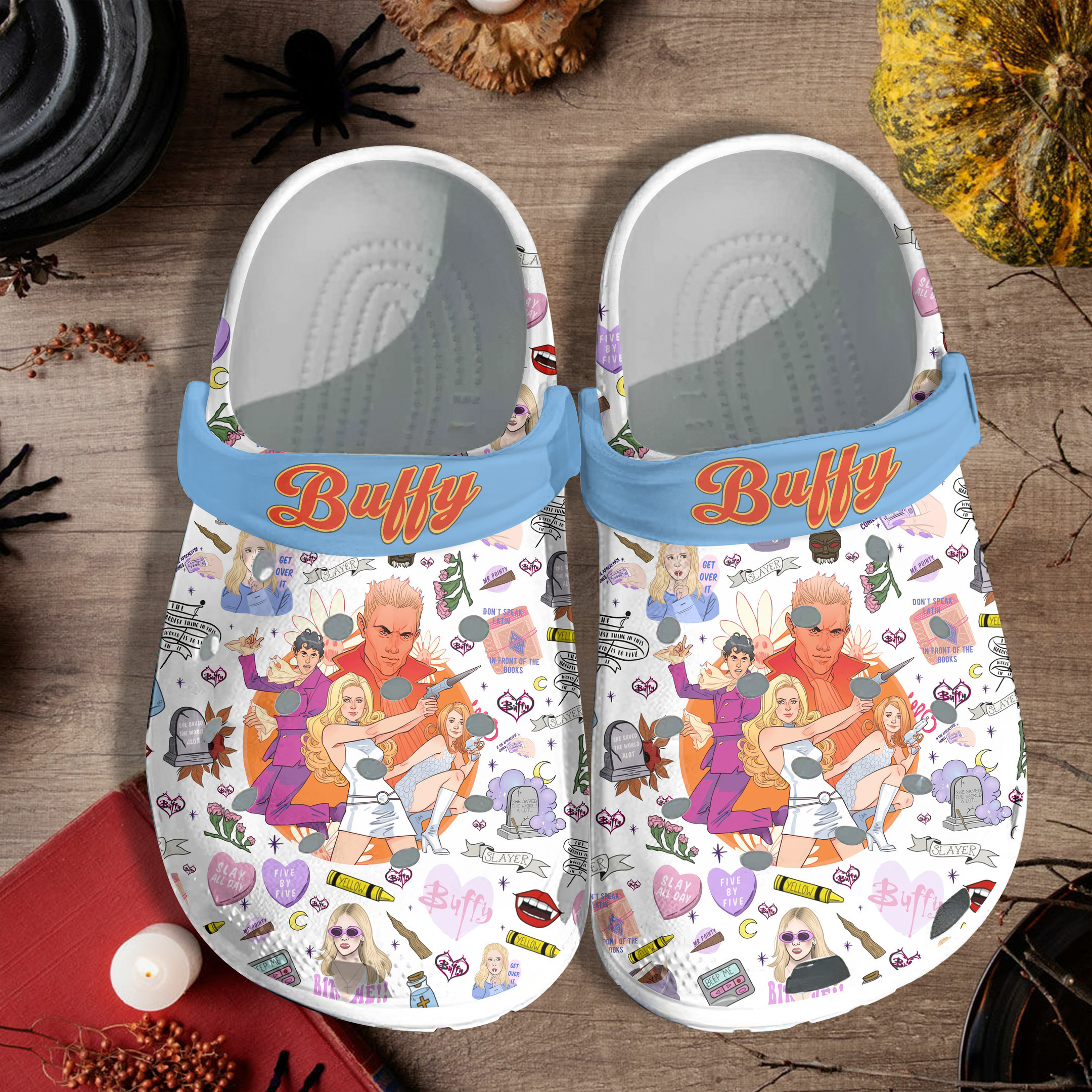 Merchidea Buffy the Vampire Slayer TV Series Crocs Crocband Clogs Shoes Comfortable For Men Women and Kids