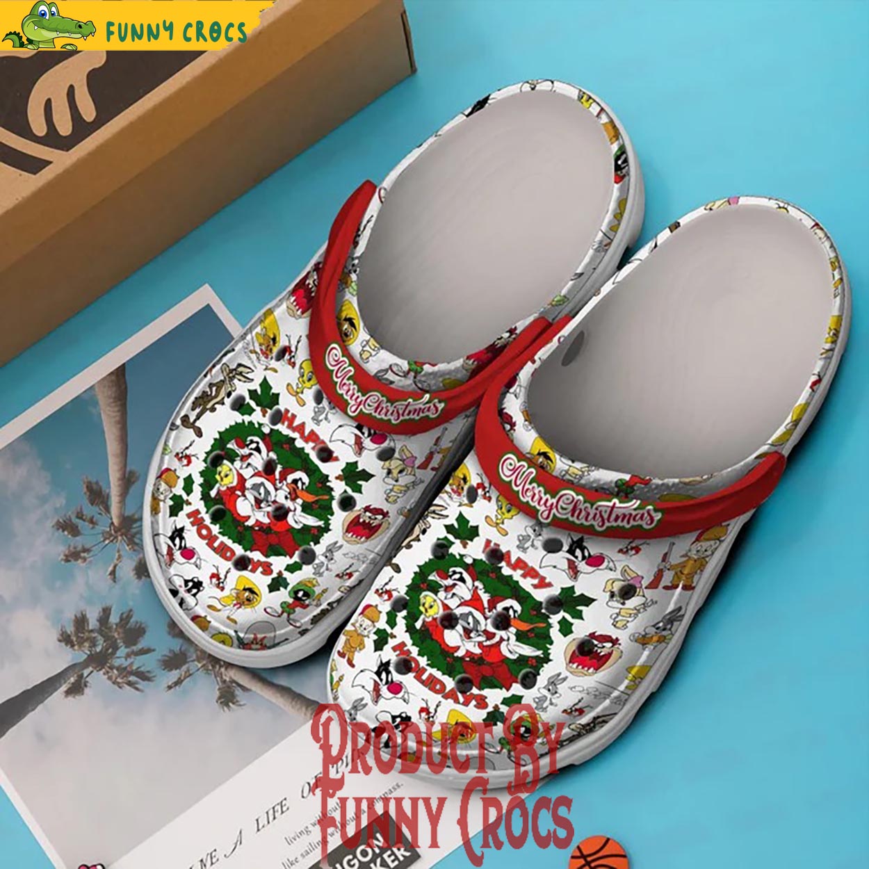 Merchidea Bugs Bunny Cartoon Christmas Crocs Crocband Clogs Shoes Comfortable For Men Women and Kids