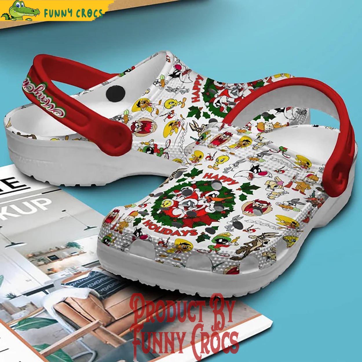 Merchidea Bugs Bunny Cartoon Christmas Crocs Crocband Clogs Shoes Comfortable For Men Women and Kids