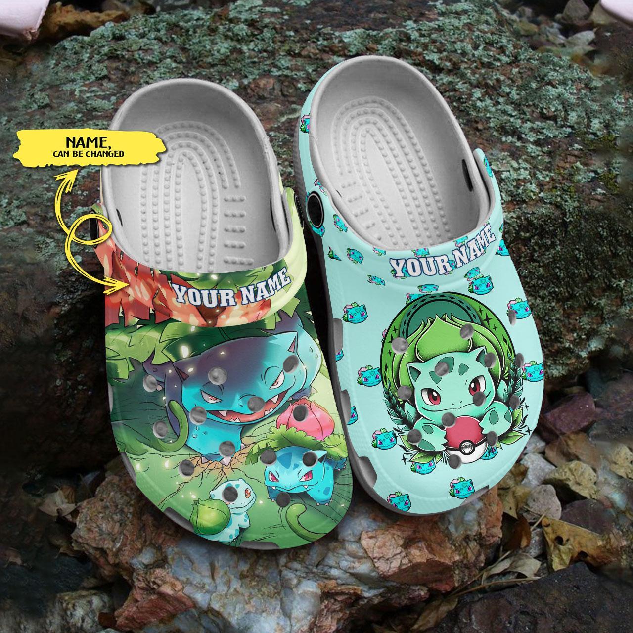 Merchidea Bulbasaur Pokemon Anime Crocs Crocband Clogs Shoes Comfortable For Men Women and Kids