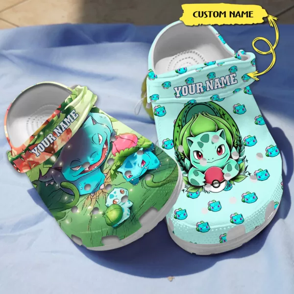 Merchidea Bulbasaur Pokemon Anime Crocs Crocband Clogs Shoes Comfortable For Men Women and Kids