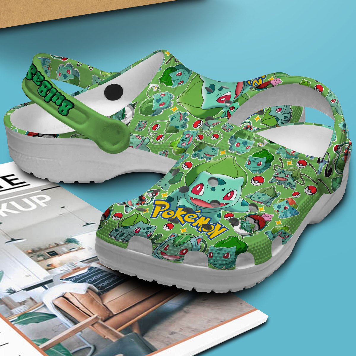 Merchidea Bulbasaur Pokemon Cartoon Crocs Crocband Clogs Shoes Comfortable For Men Women and Kids