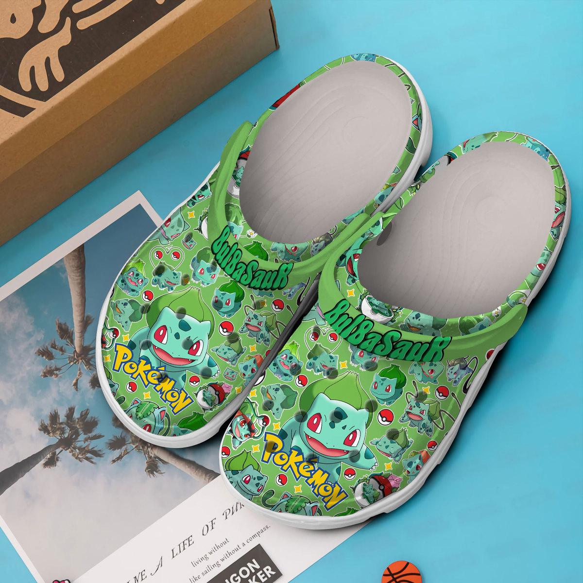 Merchidea Bulbasaur Pokemon Cartoon Crocs Crocband Clogs Shoes Comfortable For Men Women and Kids