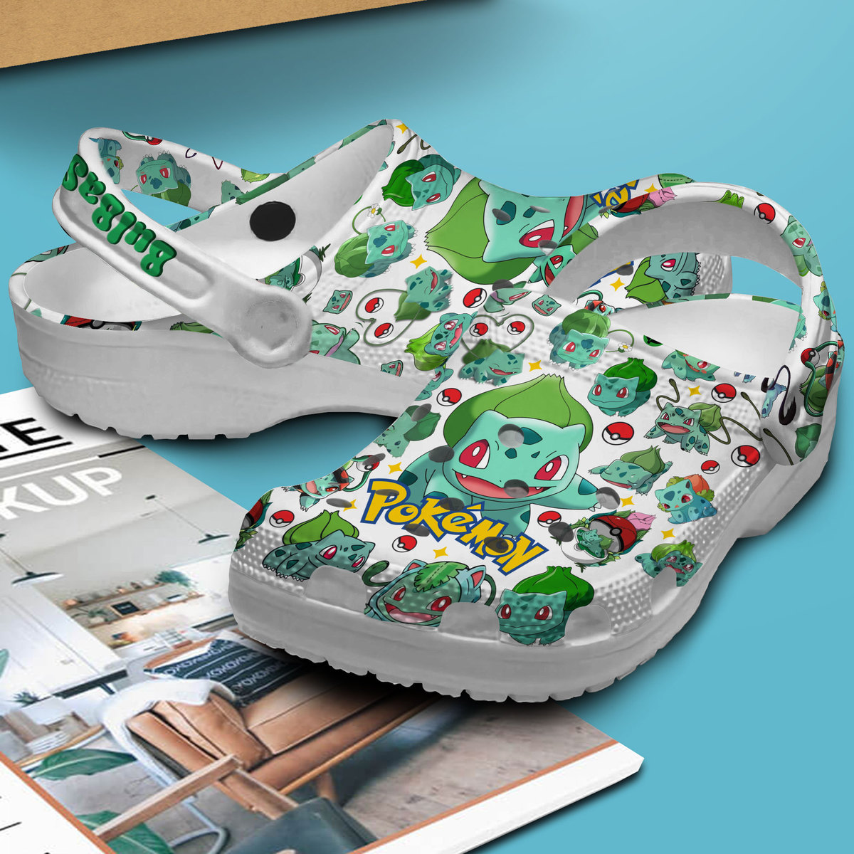 Merchidea Bulbasaur Pokemon Cartoon Crocs Crocband Clogs Shoes Comfortable For Men Women and Kids