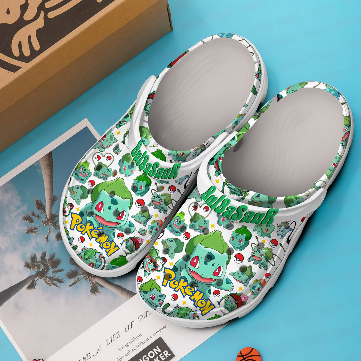Merchidea Bulbasaur Pokemon Cartoon Crocs Crocband Clogs Shoes Comfortable For Men Women and Kids
