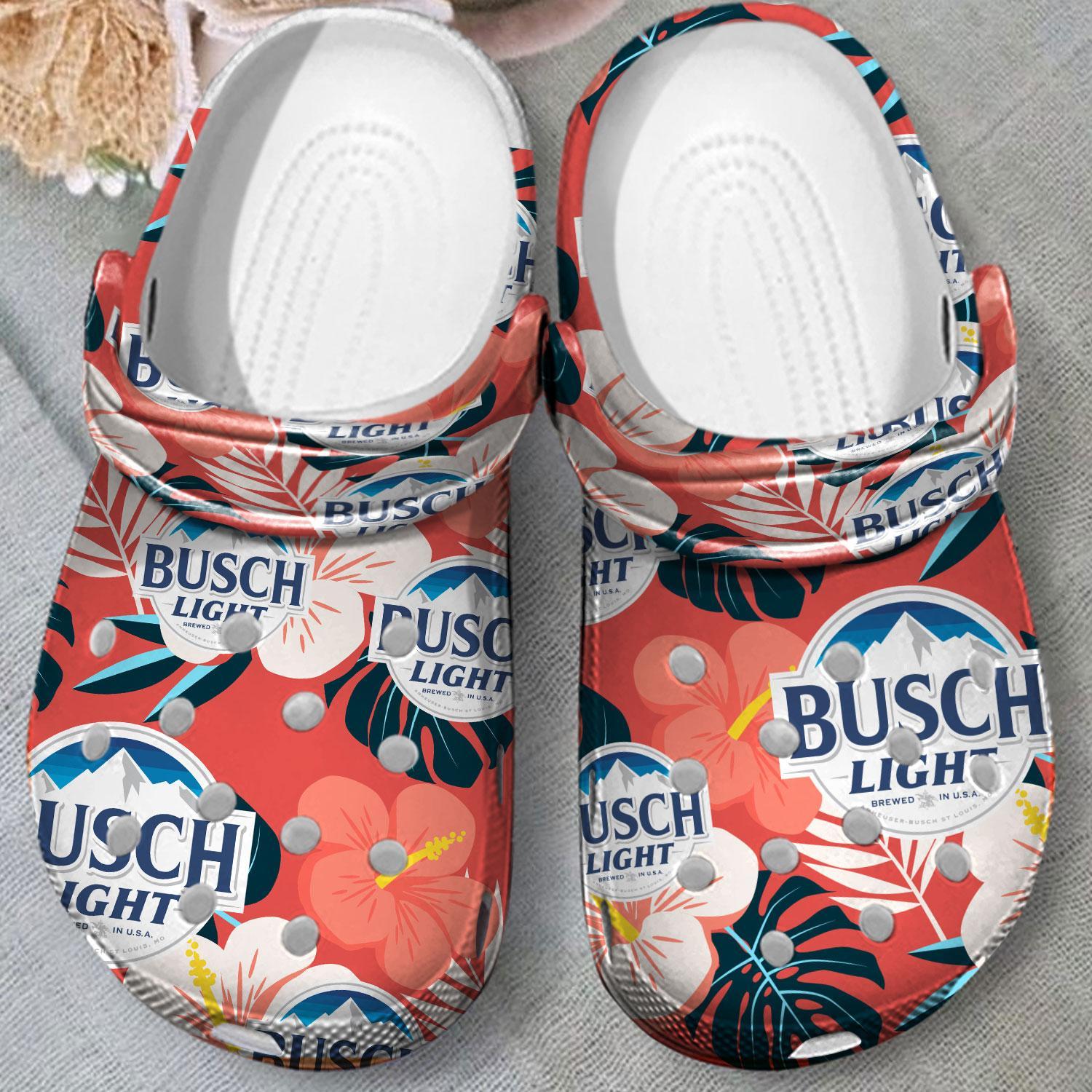 Merchidea Busch Light Beer Crocs Crocband Clogs Shoes Comfortable For Men Women and Kids