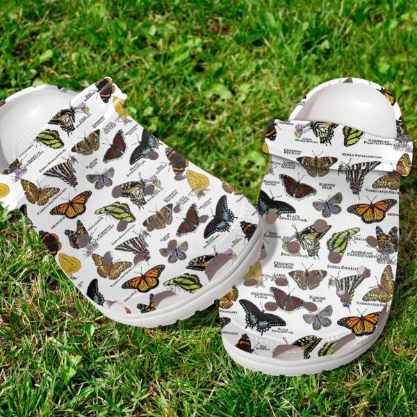 Merchidea Butterflies Collection Crocs Crocband Clogs Shoes Comfortable For Men Women and Kids