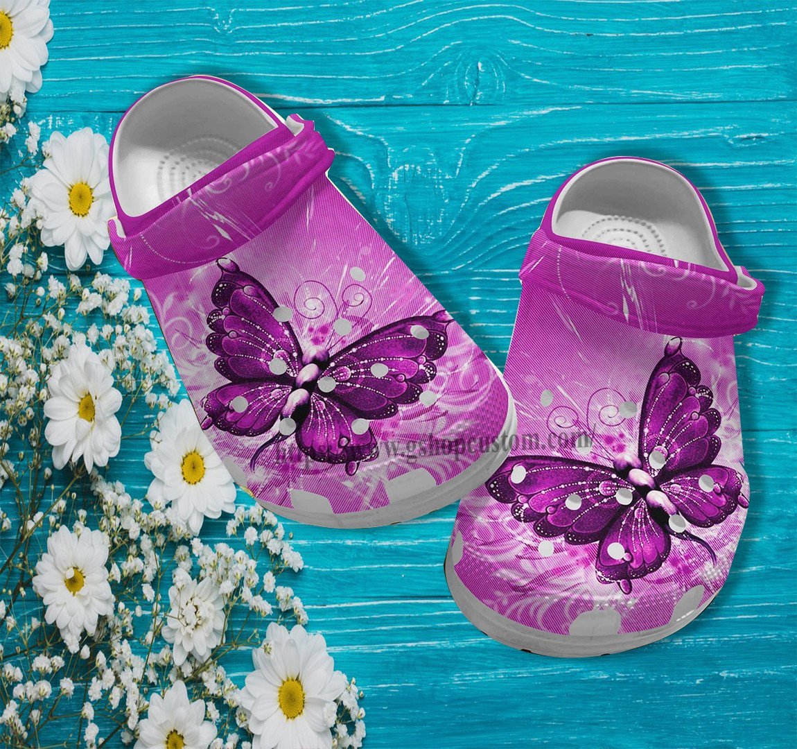 Merchidea Butterfly Magical Pinky Croc Shoes Gift Wife- Butterfly Girl Shoes Croc Clogs Gift Birthday