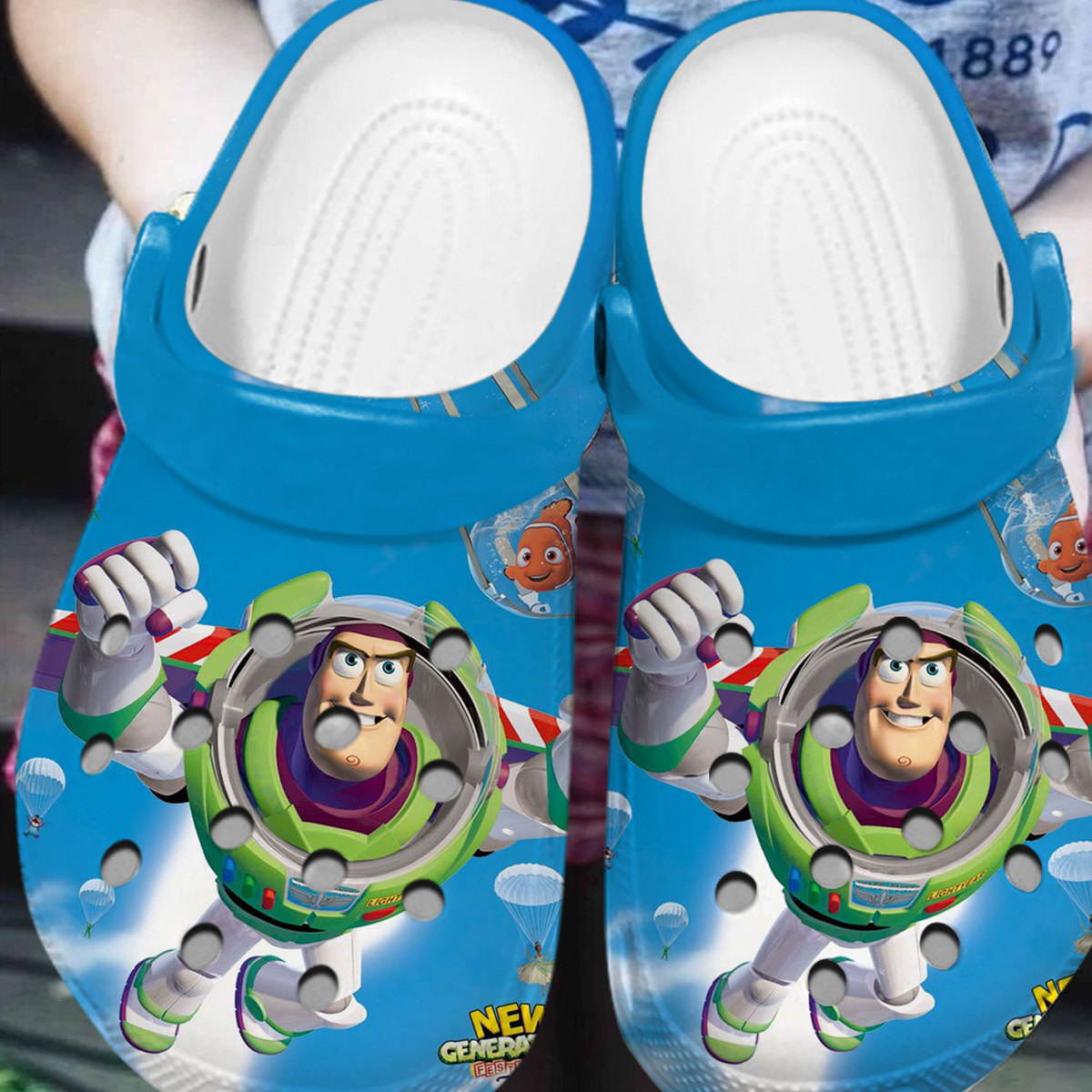 Merchidea Buzz Lightyear Toy Story Cartoon Crocs Crocband Clogs Shoes Comfortable For Men Women and Kids