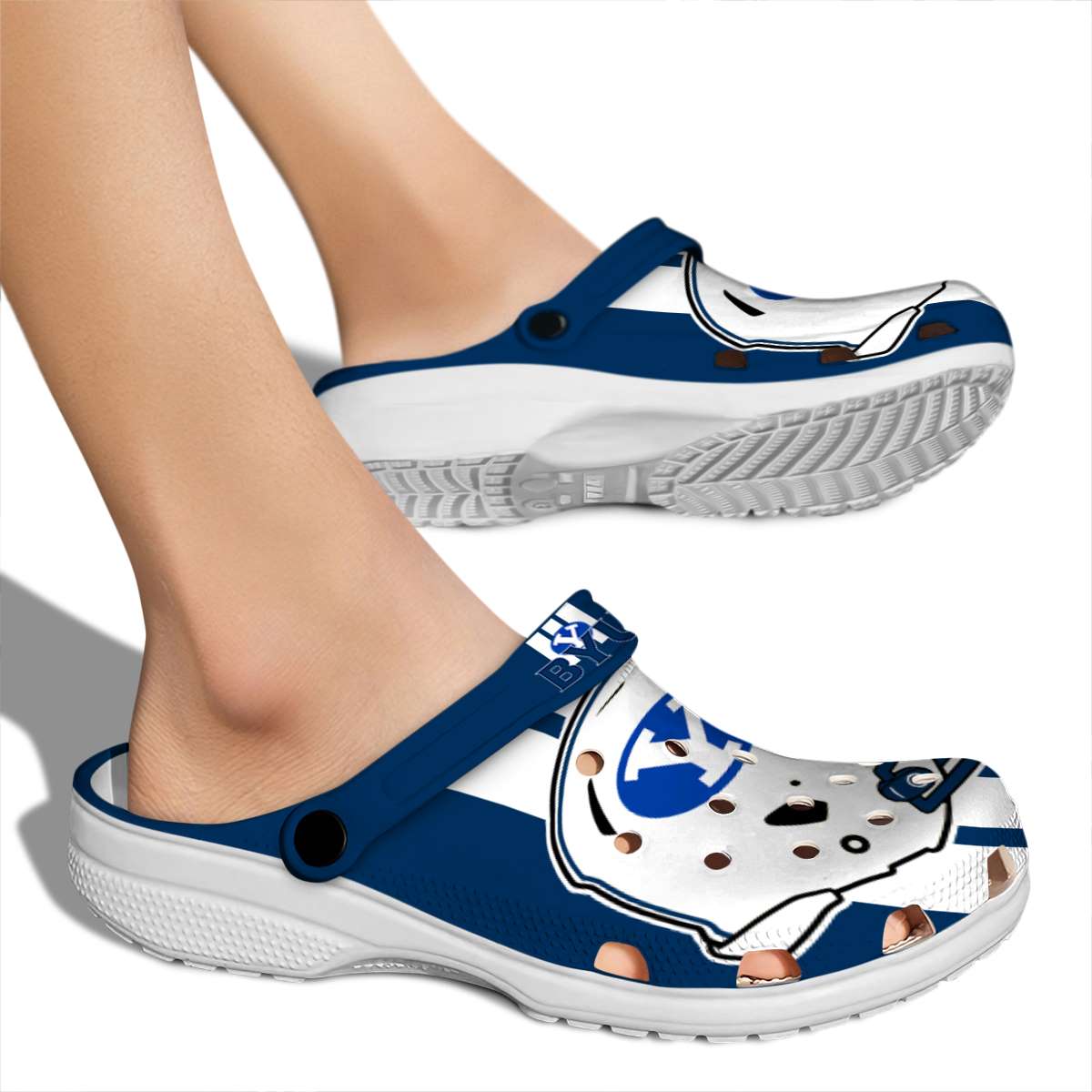Merchidea BYU Cougars NCAA Sport Crocs Crocband Clogs Shoes Comfortable For Men Women and Kids