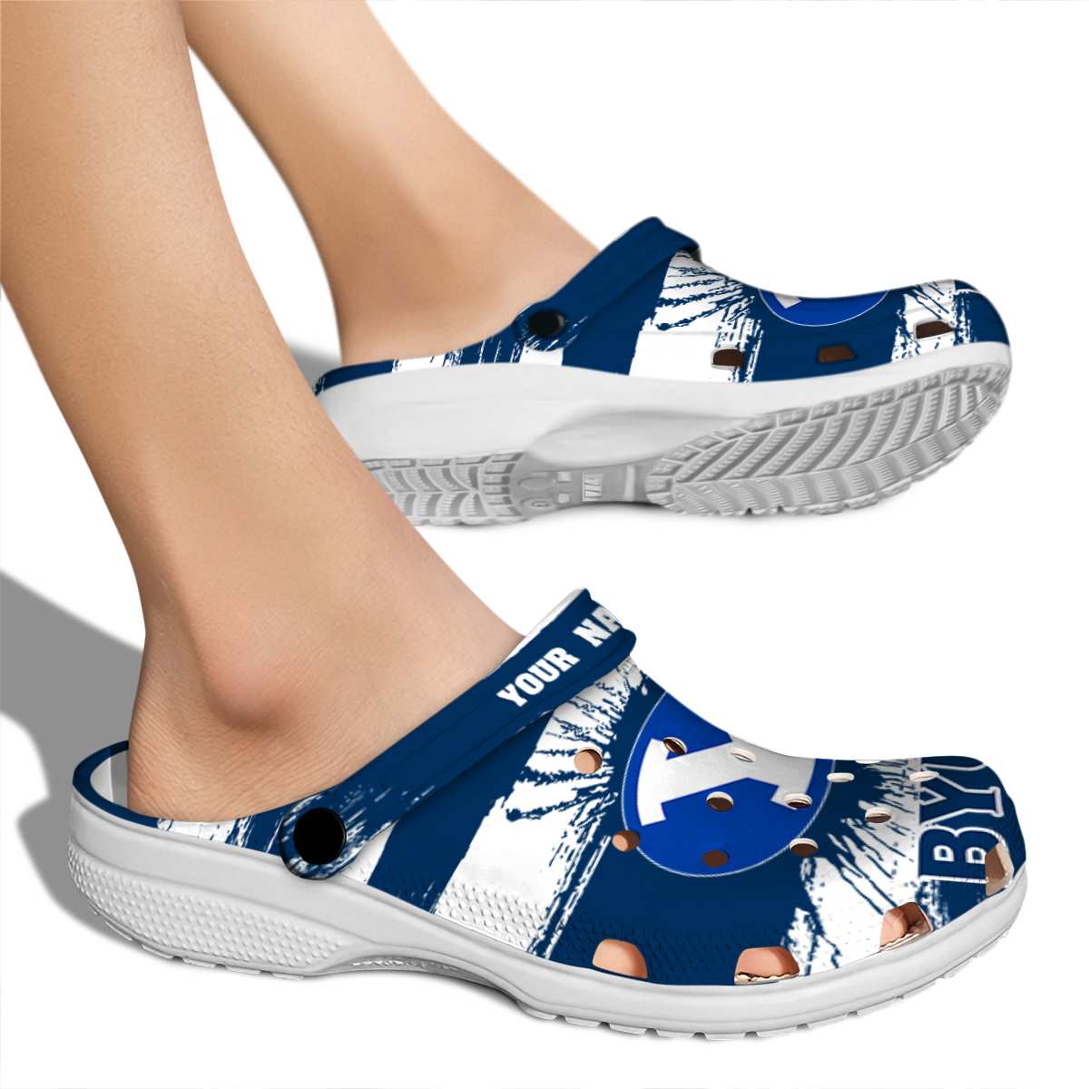 Merchidea BYU Cougars NCAA Sport Crocs Crocband Clogs Shoes Comfortable For Men Women and Kids