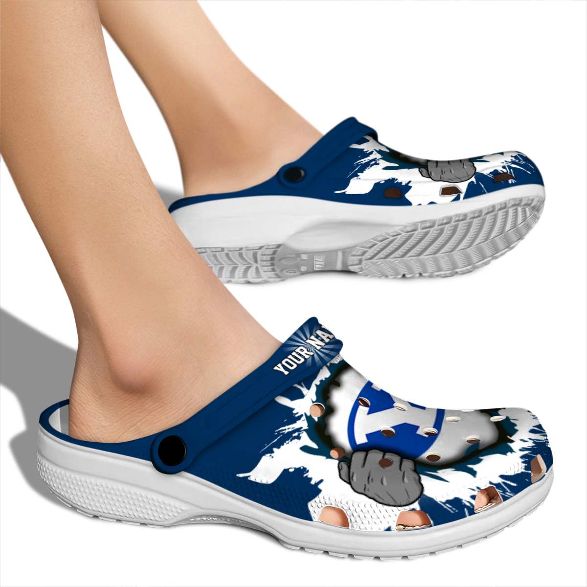 Merchidea BYU Cougars NCAA Sport Crocs Crocband Clogs Shoes Comfortable For Men Women and Kids