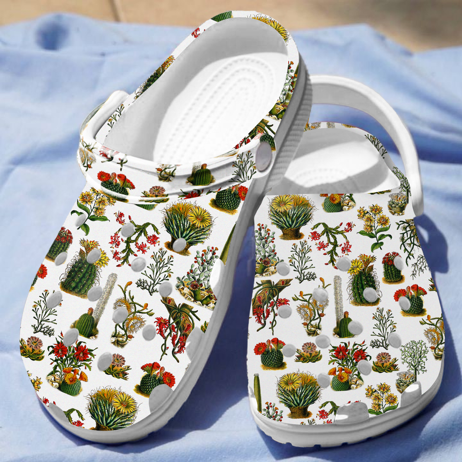 Merchidea Cactus Garden Crocs Crocband Clogs Shoes Comfortable For Men Women and Kids