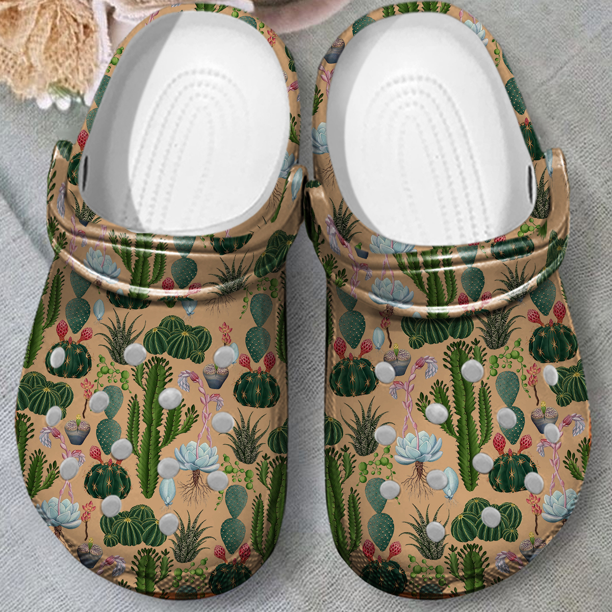 Merchidea Cactus Garden Crocs Crocband Clogs Shoes Comfortable For Men Women and Kids