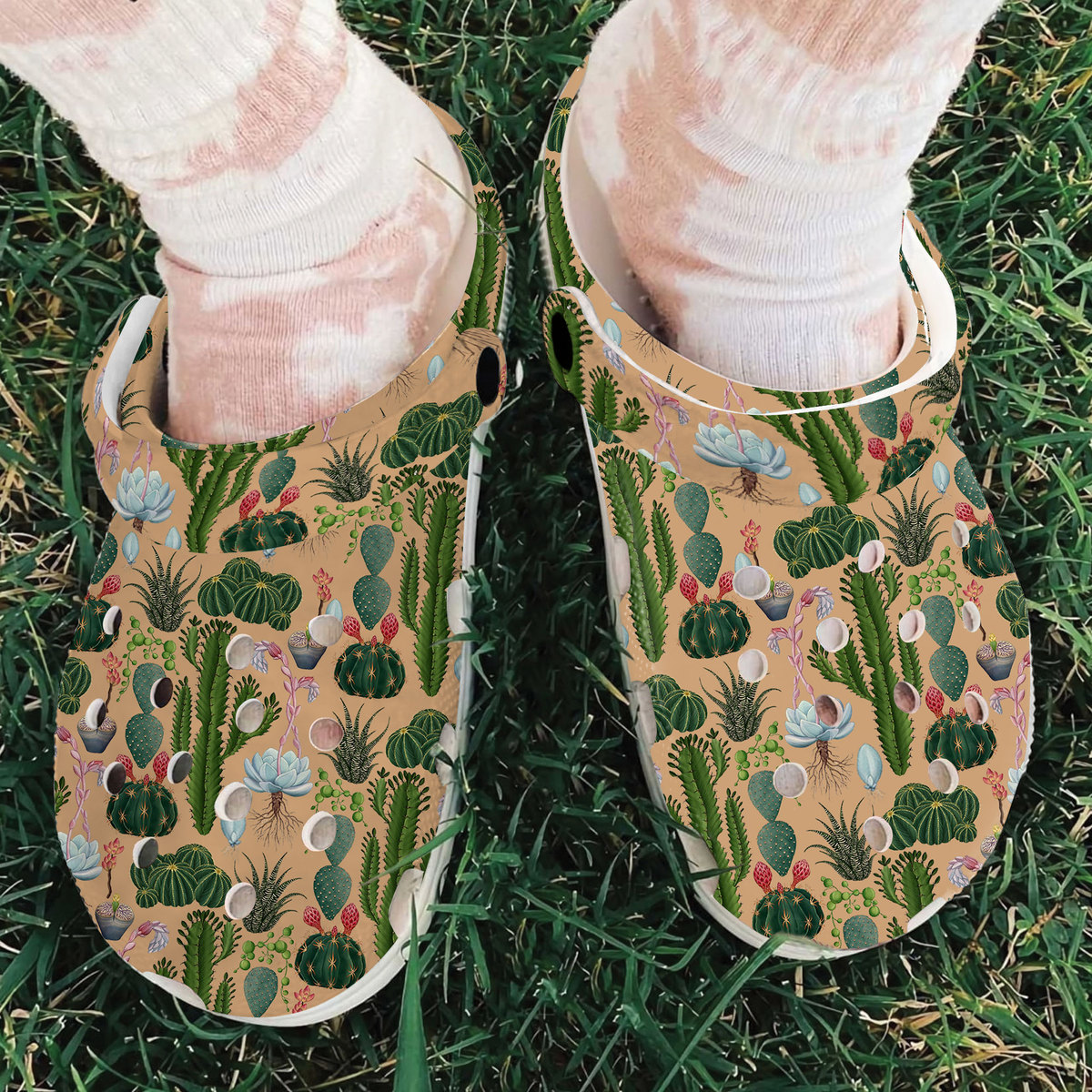 Merchidea Cactus Garden Crocs Crocband Clogs Shoes Comfortable For Men Women and Kids