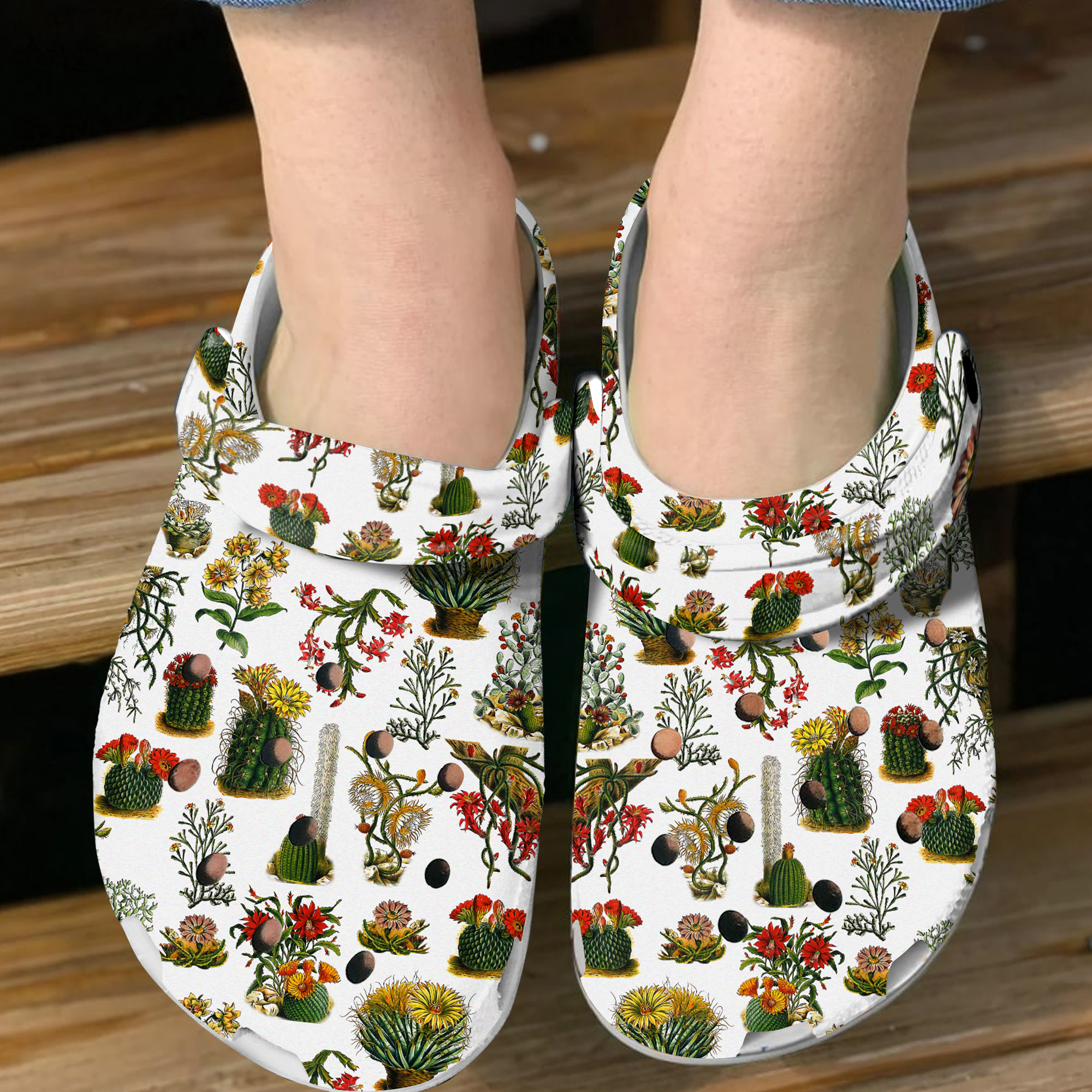 Merchidea Cactus Garden Crocs Crocband Clogs Shoes Comfortable For Men Women and Kids