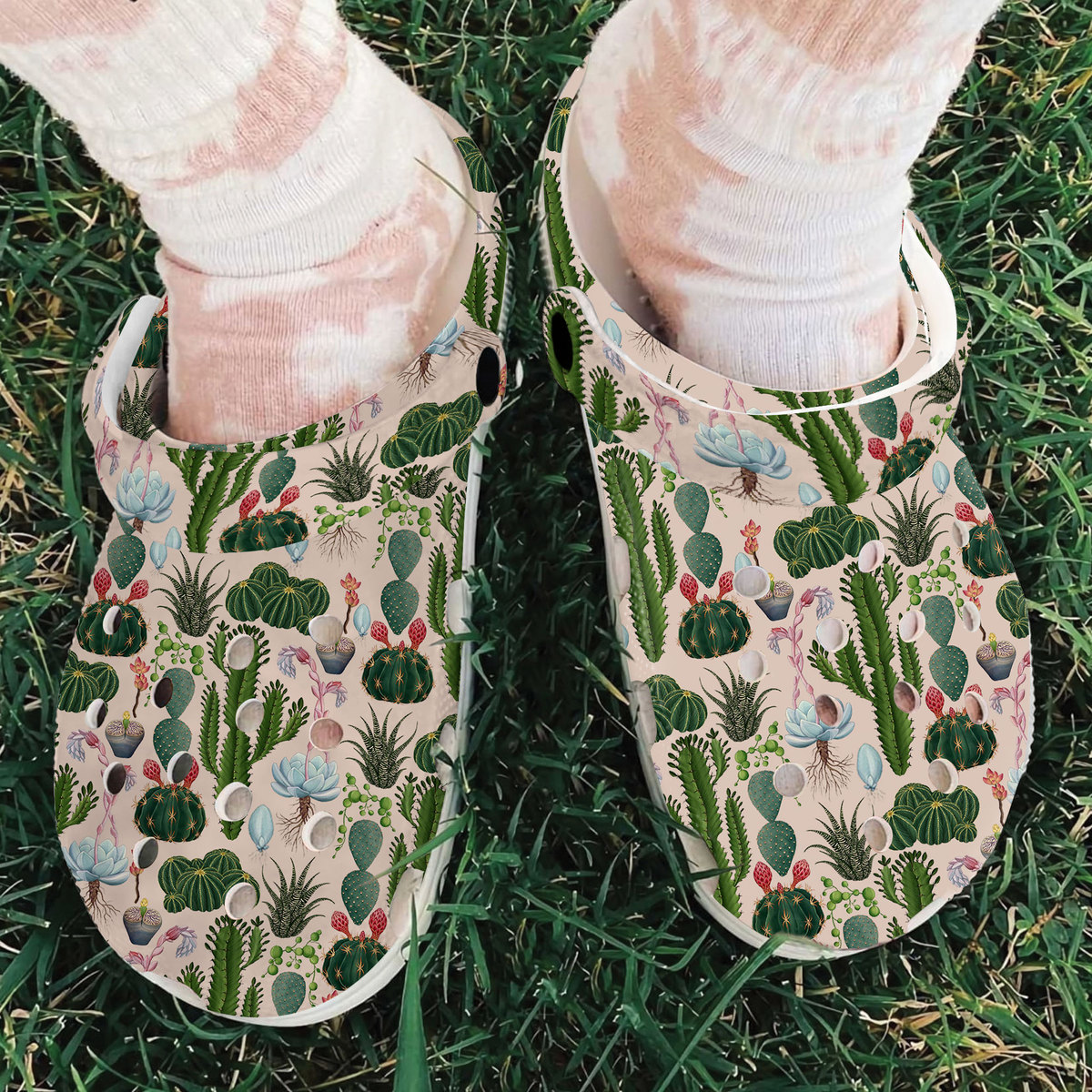 Merchidea Cactus Garden Crocs Crocband Clogs Shoes Comfortable For Men Women and Kids