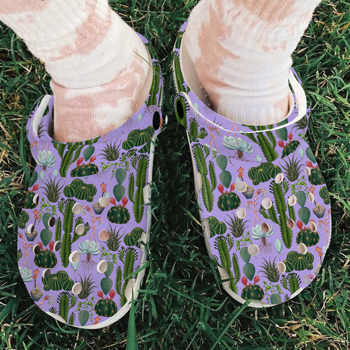 Merchidea Cactus Garden Crocs Crocband Clogs Shoes Comfortable For Men Women and Kids