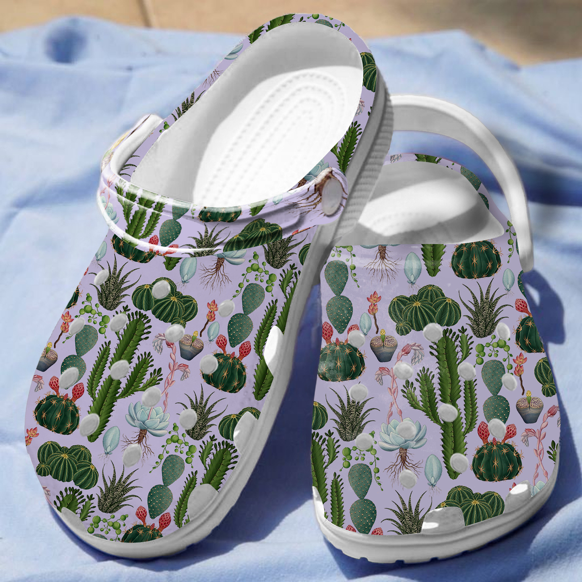 Merchidea Cactus Garden Crocs Crocband Clogs Shoes Comfortable For Men Women and Kids