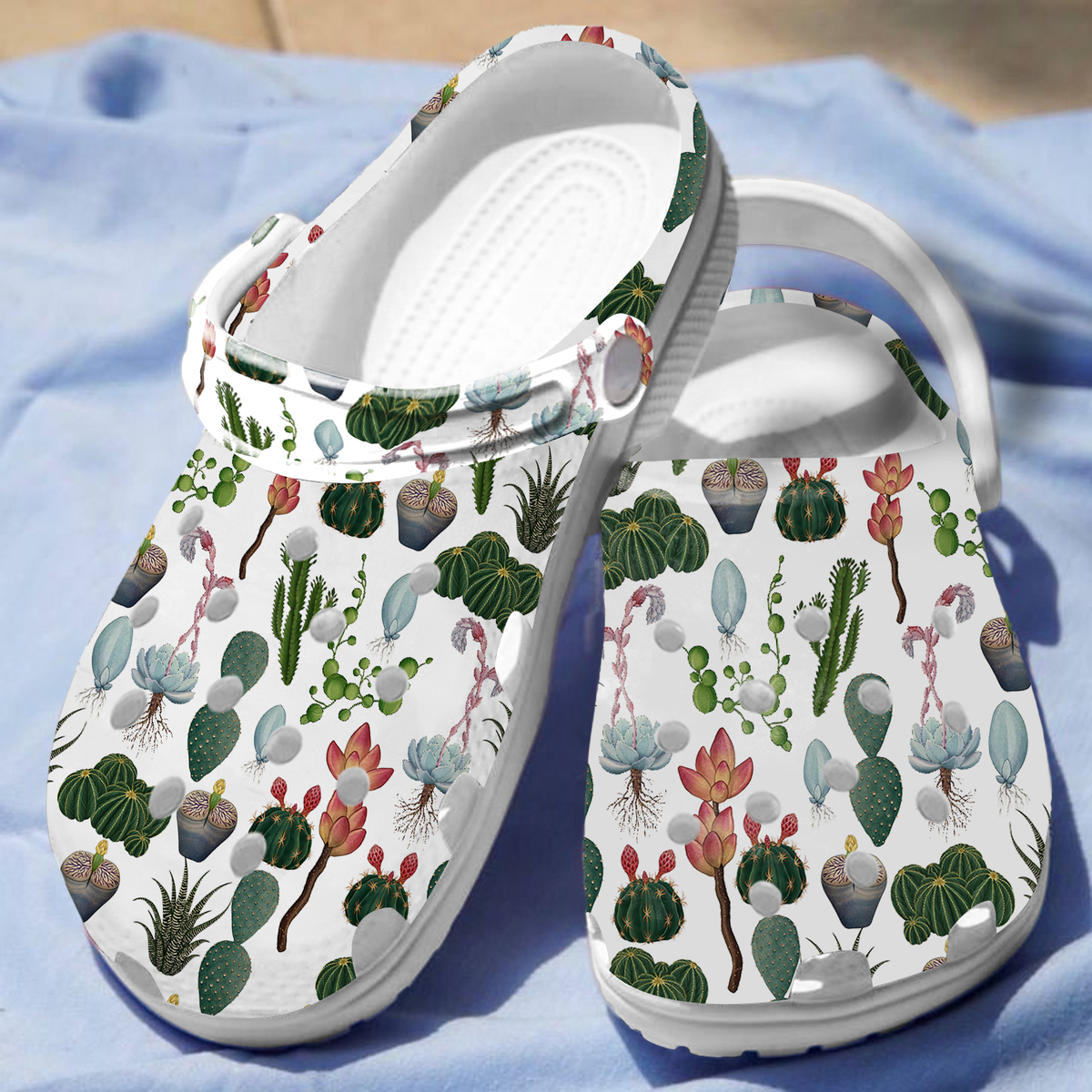 Merchidea Cactus Garden Crocs Crocband Clogs Shoes Comfortable For Men Women and Kids