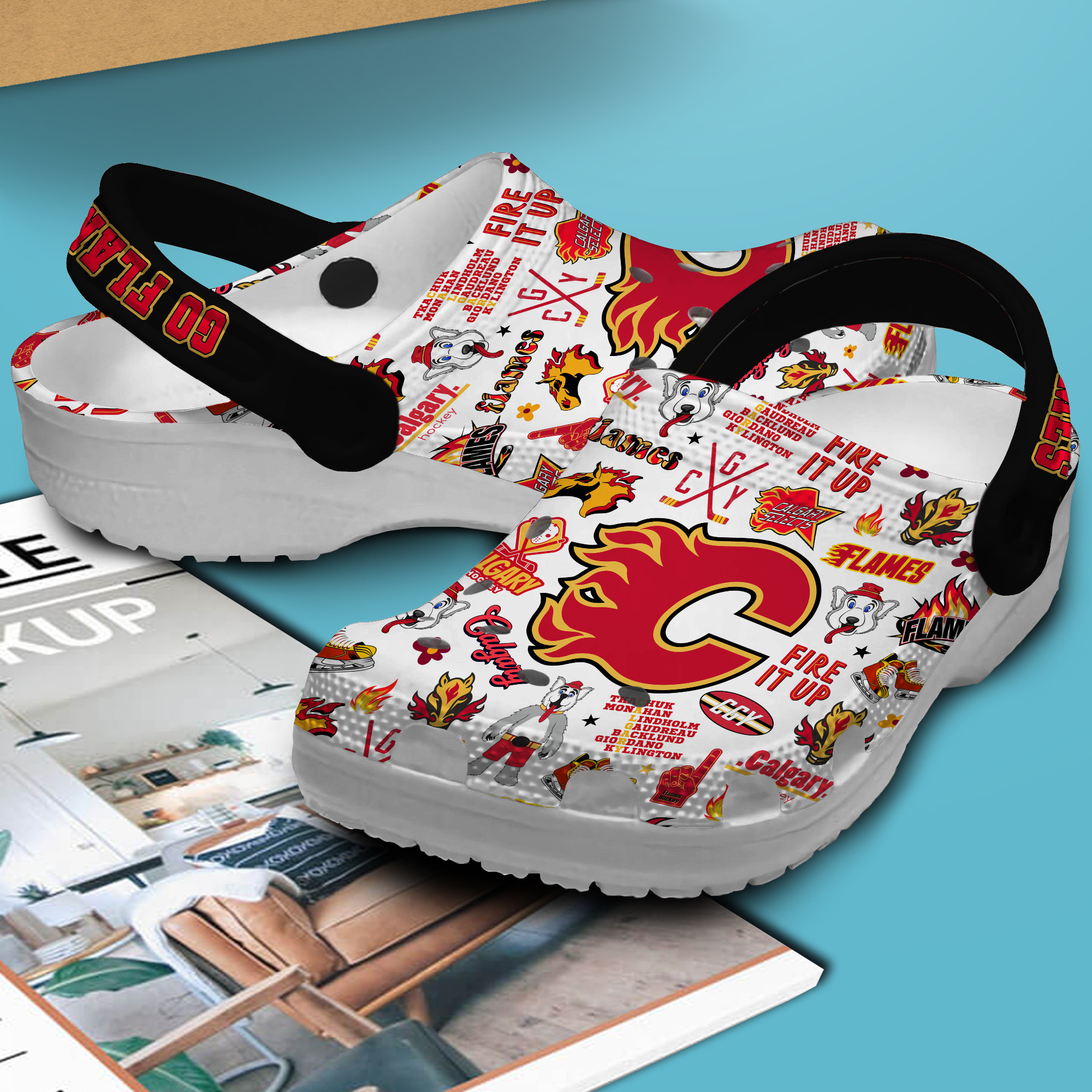 Merchidea Calgary Flames NHL Sport Crocs Crocband Clogs Shoes Comfortable For Men Women and Kids