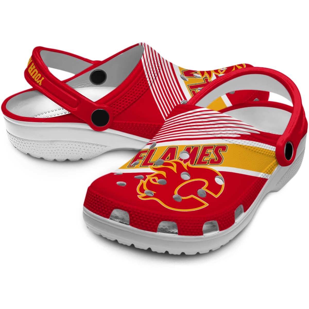 Merchidea Calgary Flames NHL Sport Crocs Crocband Clogs Shoes Comfortable For Men Women and Kids
