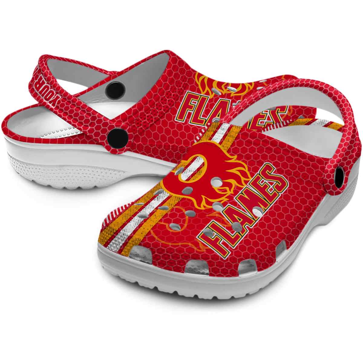 Merchidea Calgary Flames NHL Sport Crocs Crocband Clogs Shoes Comfortable For Men Women and Kids