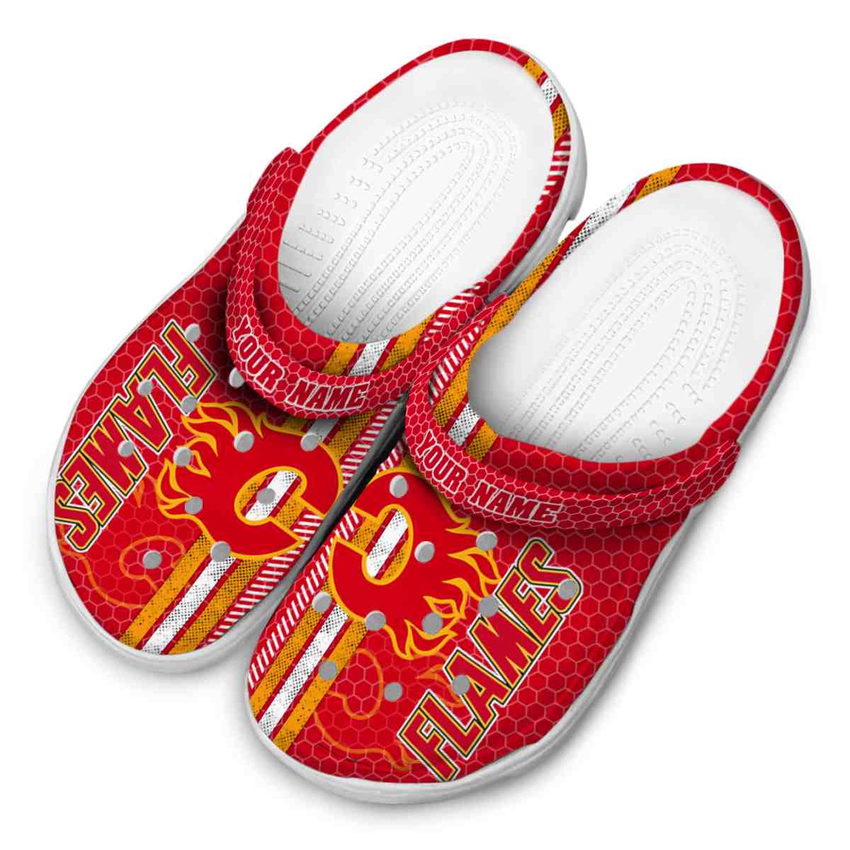 Merchidea Calgary Flames NHL Sport Crocs Crocband Clogs Shoes Comfortable For Men Women and Kids