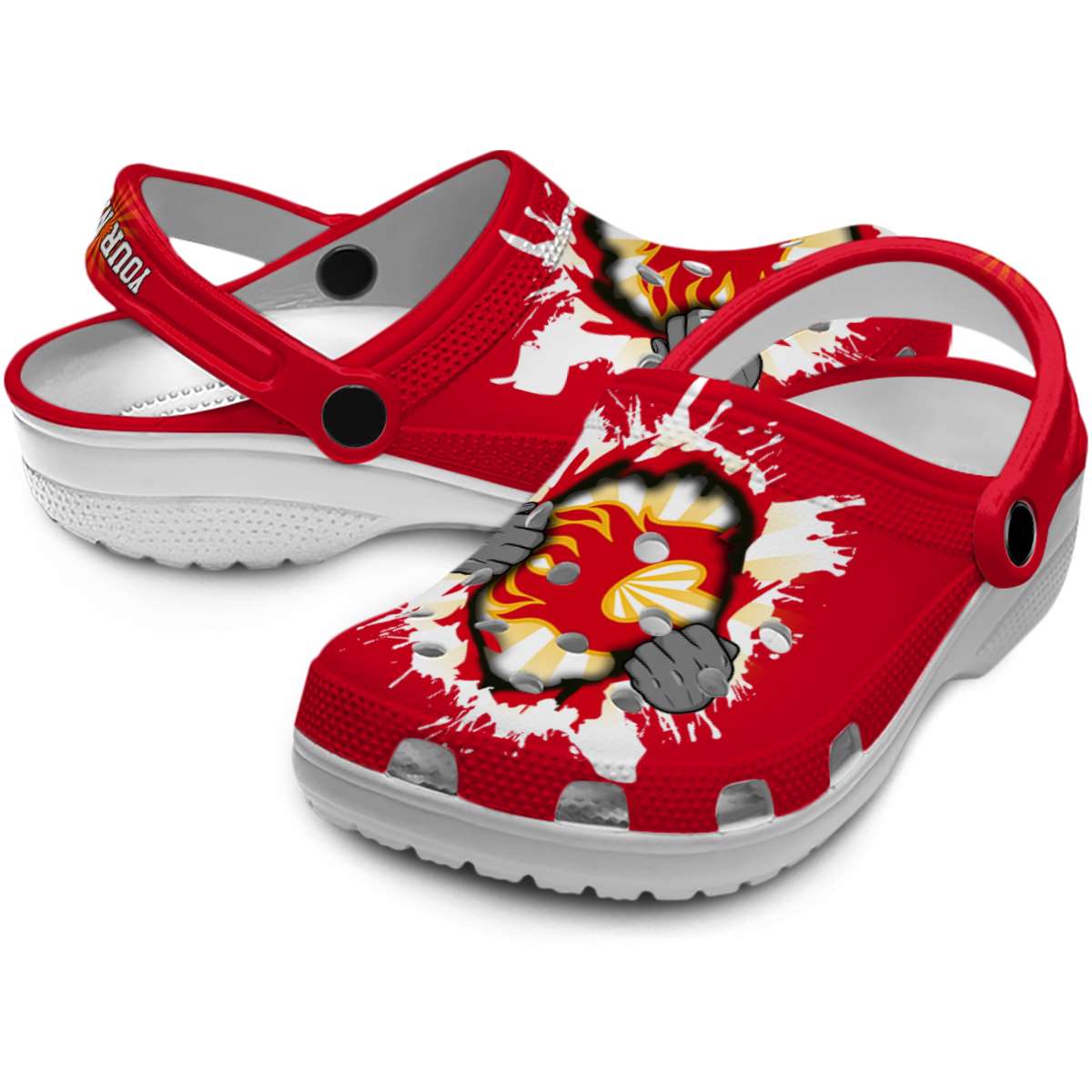 Merchidea Calgary Flames NHL Sport Crocs Crocband Clogs Shoes Comfortable For Men Women and Kids