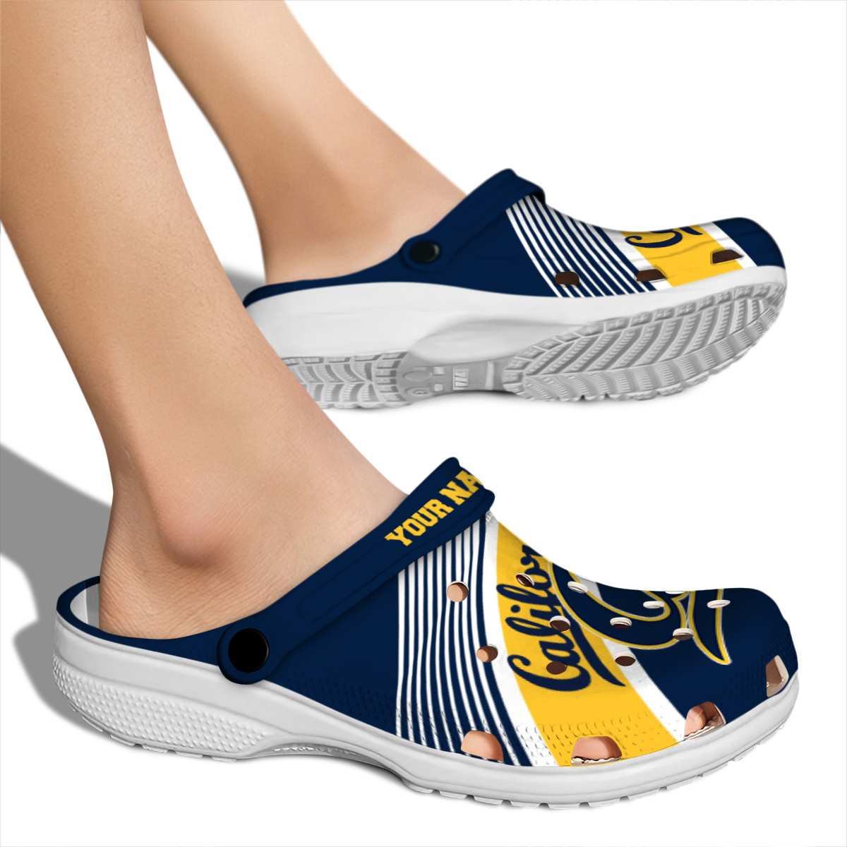 Merchidea California Golden Bears NCAA Sport Crocs Crocband Clogs Shoes Comfortable For Men Women and Kids