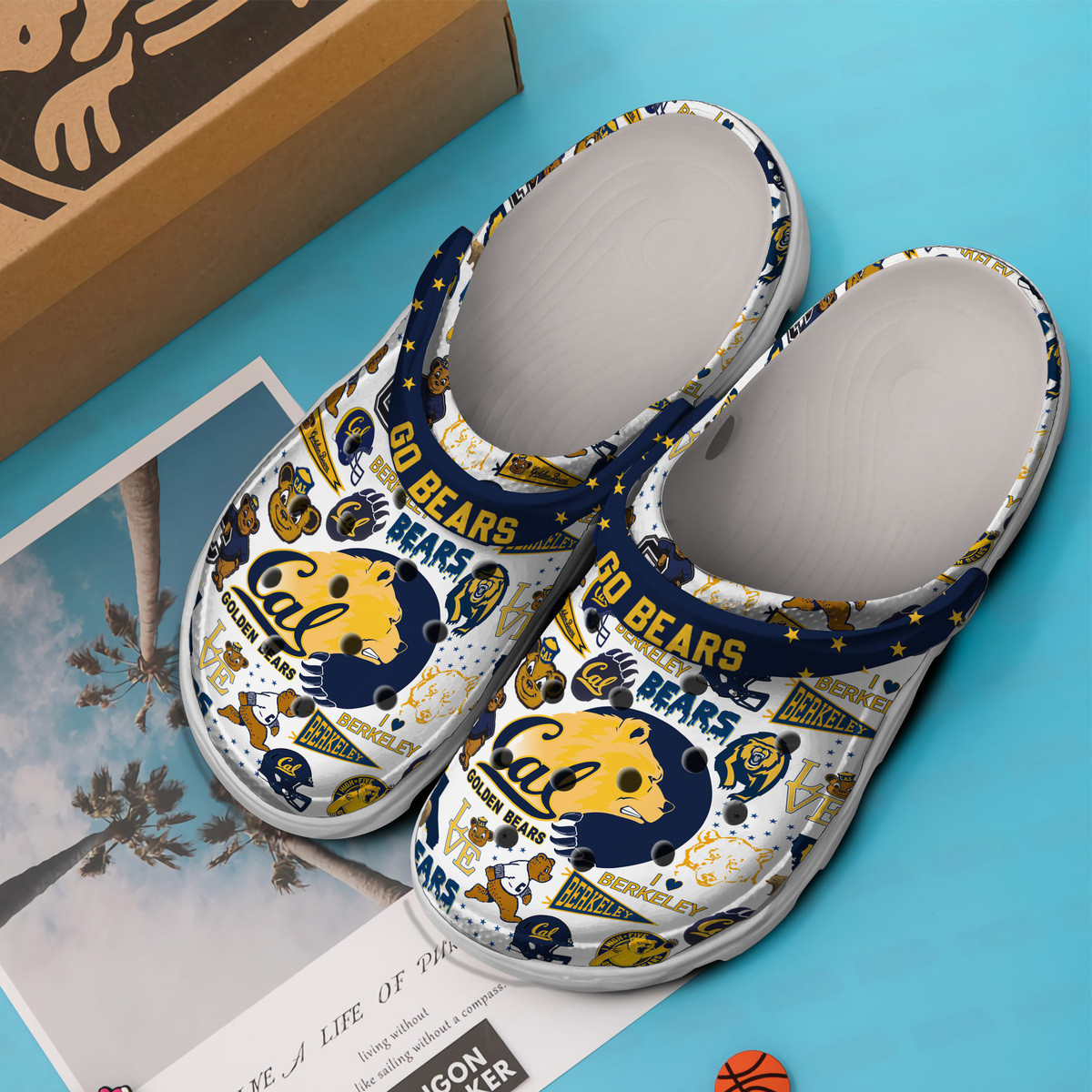 Merchidea California Golden Bears NCAA Sport Crocs Crocband Clogs Shoes Comfortable For Men Women and Kids