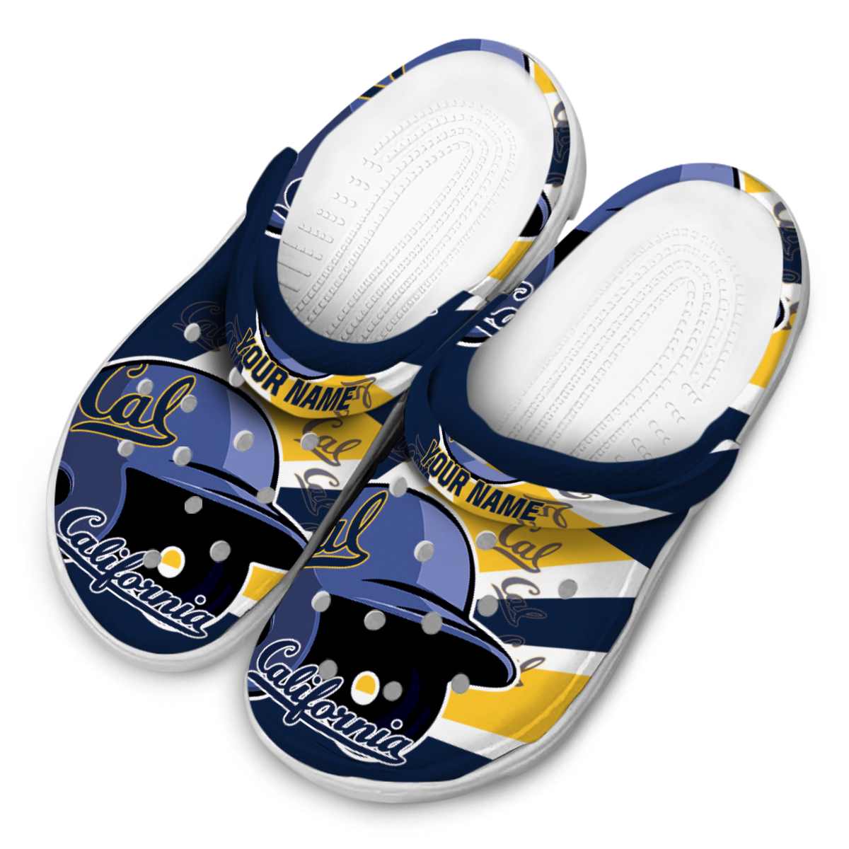 Merchidea California Golden Bears NCAA Sport Crocs Crocband Clogs Shoes Comfortable For Men Women and Kids