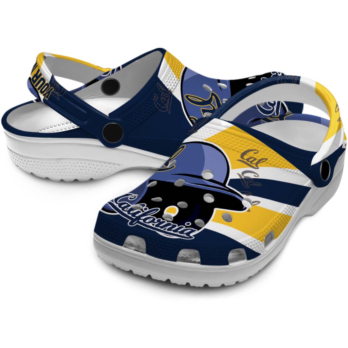 Merchidea California Golden Bears NCAA Sport Crocs Crocband Clogs Shoes Comfortable For Men Women and Kids