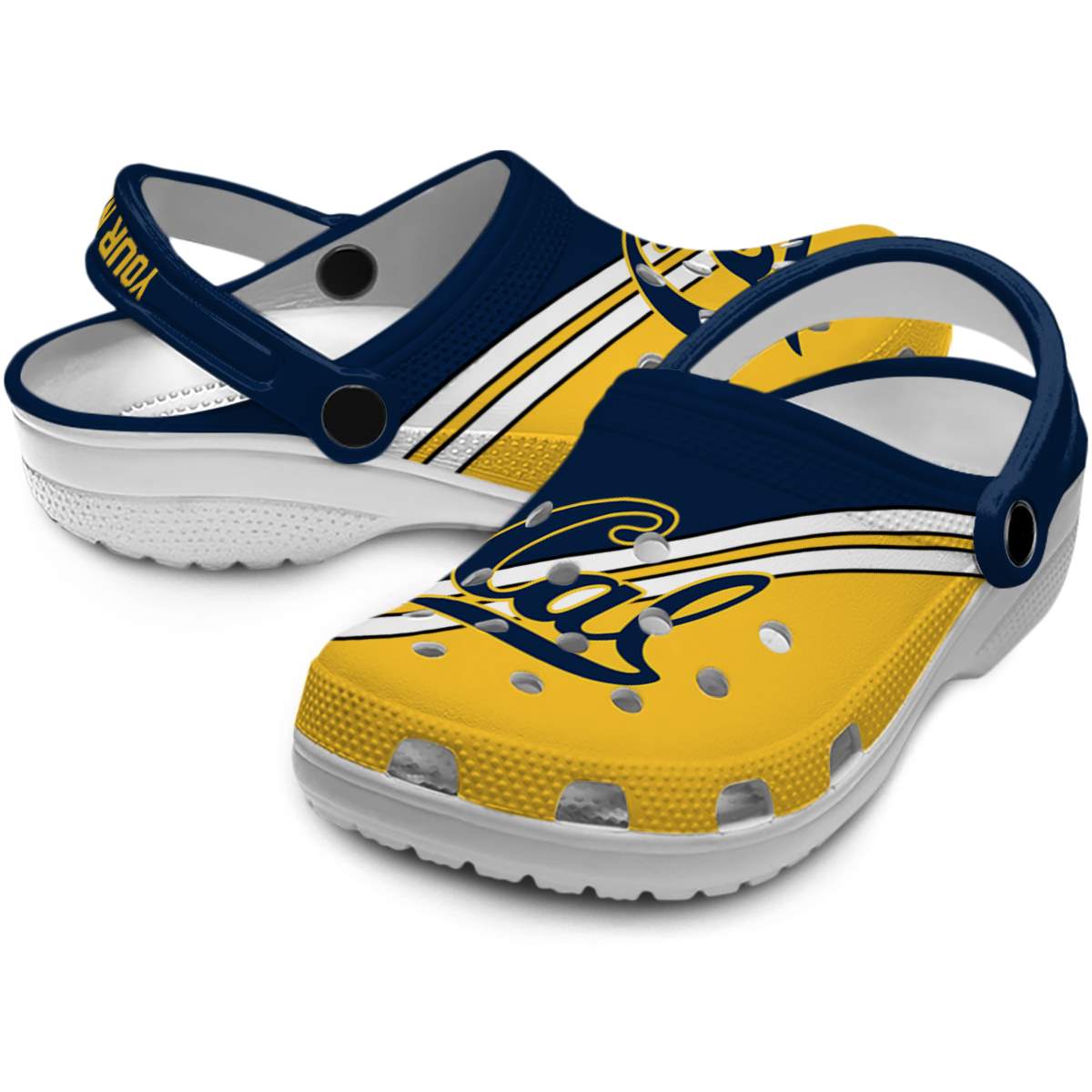 Merchidea California Golden Bears NCAA Sport Crocs Crocband Clogs Shoes Comfortable For Men Women and Kids