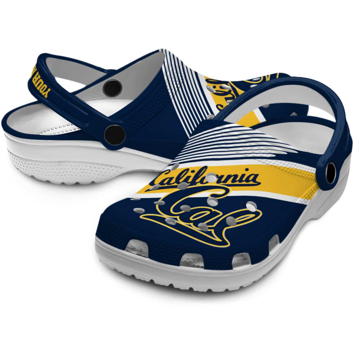 Merchidea California Golden Bears NCAA Sport Crocs Crocband Clogs Shoes Comfortable For Men Women and Kids