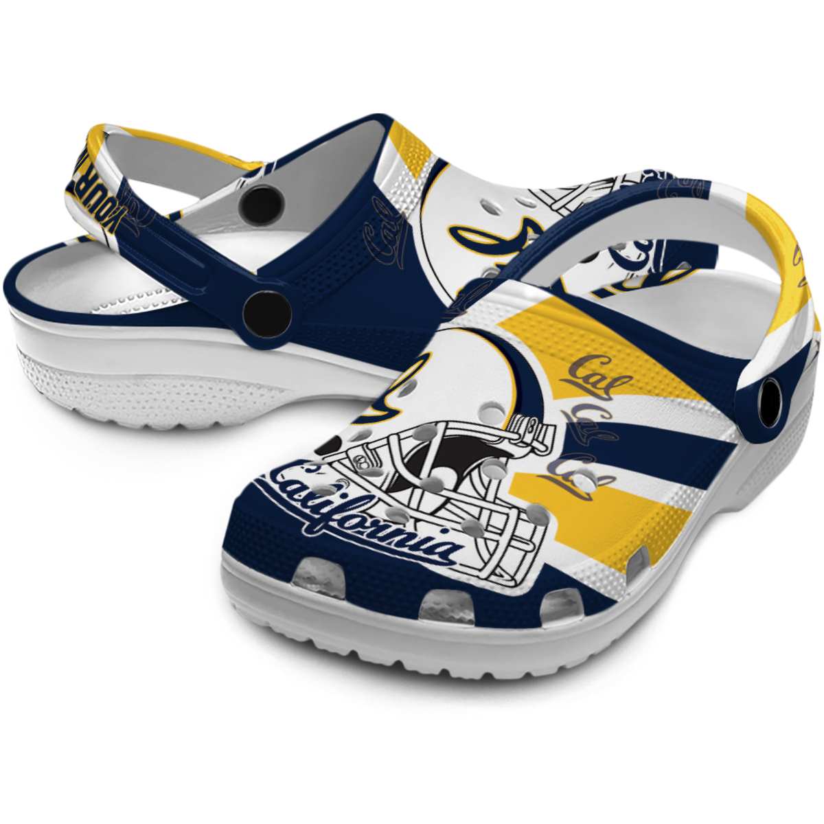 Merchidea California Golden Bears NCAA Sport Crocs Crocband Clogs Shoes Comfortable For Men Women and Kids