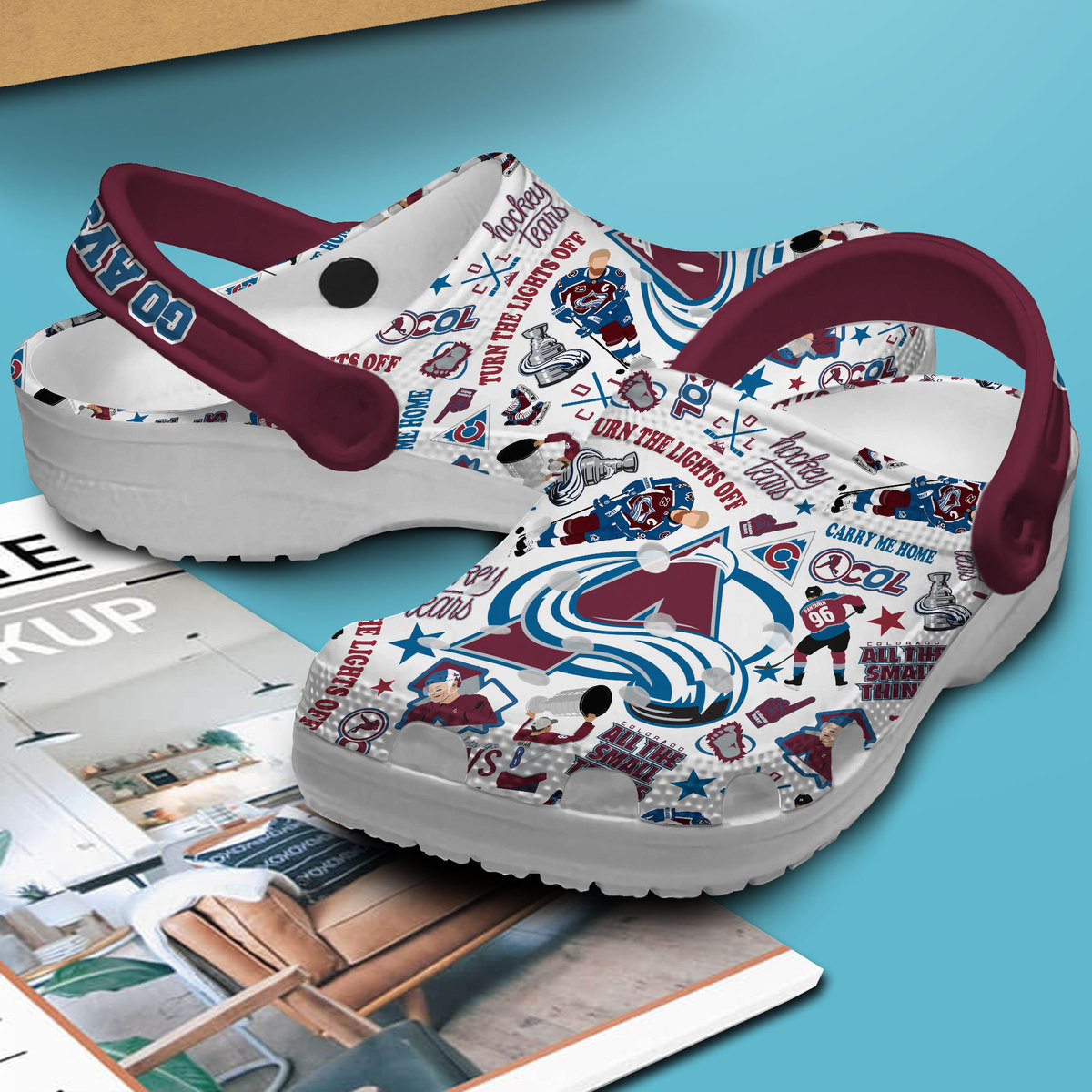 Merchidea Calorado Avalanche NHL Sport Crocs Crocband Clogs Shoes Comfortable For Men Women and Kids