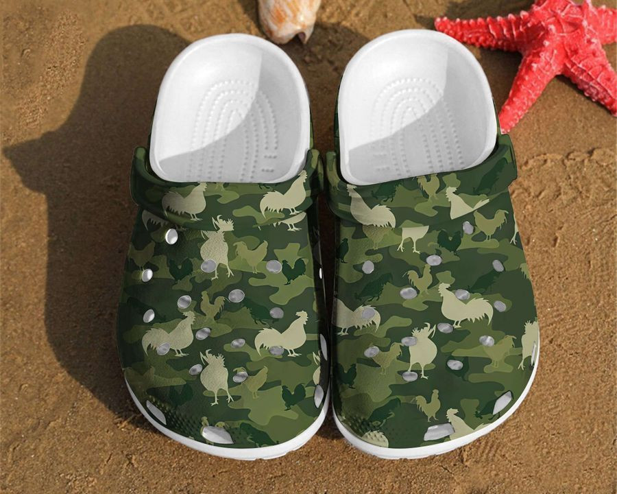 Merchidea Camo Chicken Funny Comfortable Water For Summer Lover Gift Farm Animals clog Shoes
