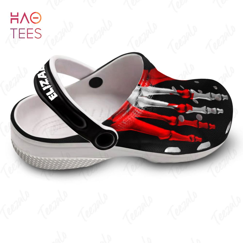 Merchidea Canadian Flag Foot Bones Crocs Crocband Clogs Shoes Comfortable For Men Women and Kids