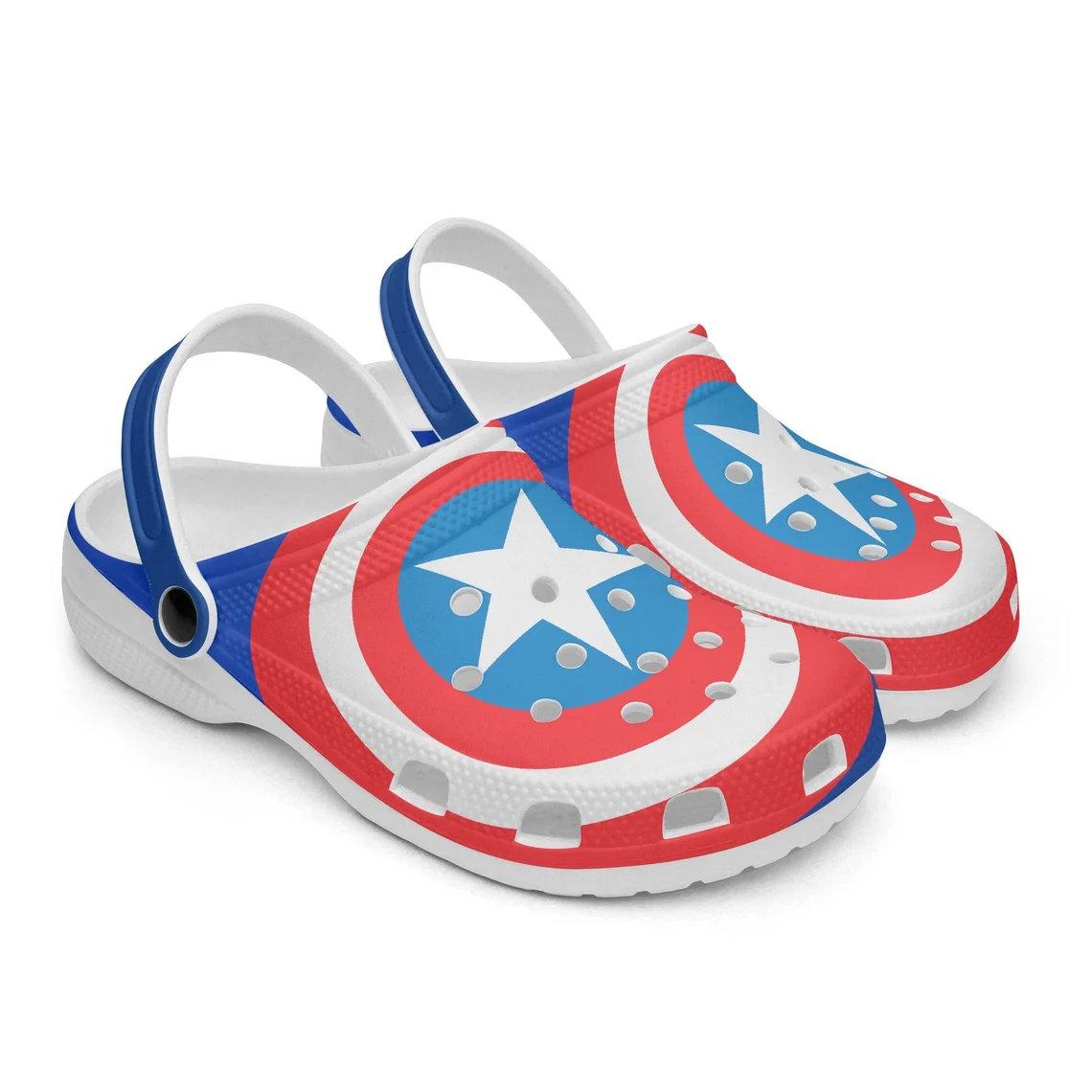 Merchidea Captain America Avengers Movie Crocs Crocband Shoes Clogs Custom Name For Men Women and Kids